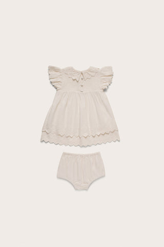 BABY JOSLYN DRESS & BLOOMER - OFF WHITE