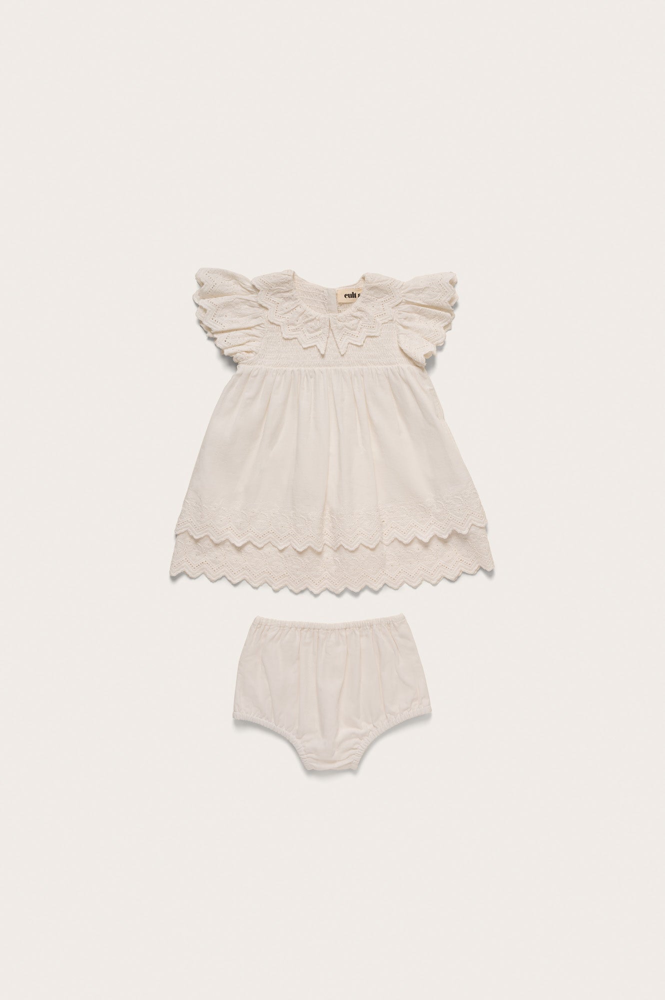BABY JOSLYN DRESS & BLOOMER - OFF WHITE