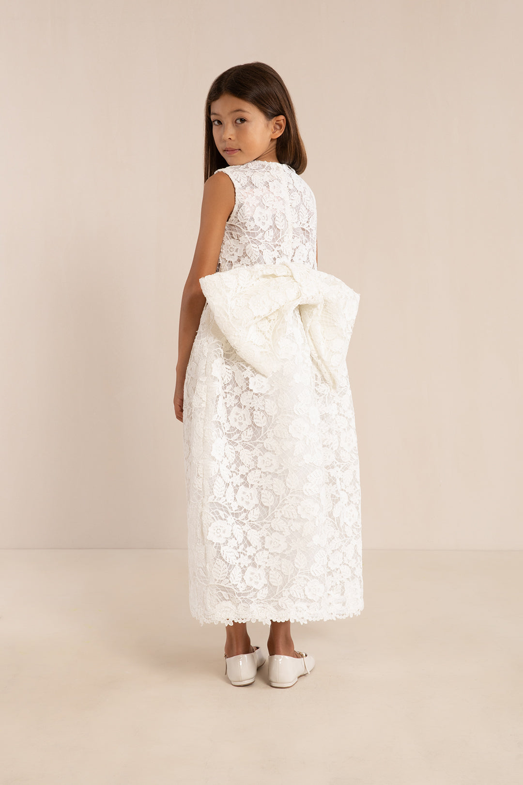 KIDS ISLA DRESS & JACKET - OFF WHITE