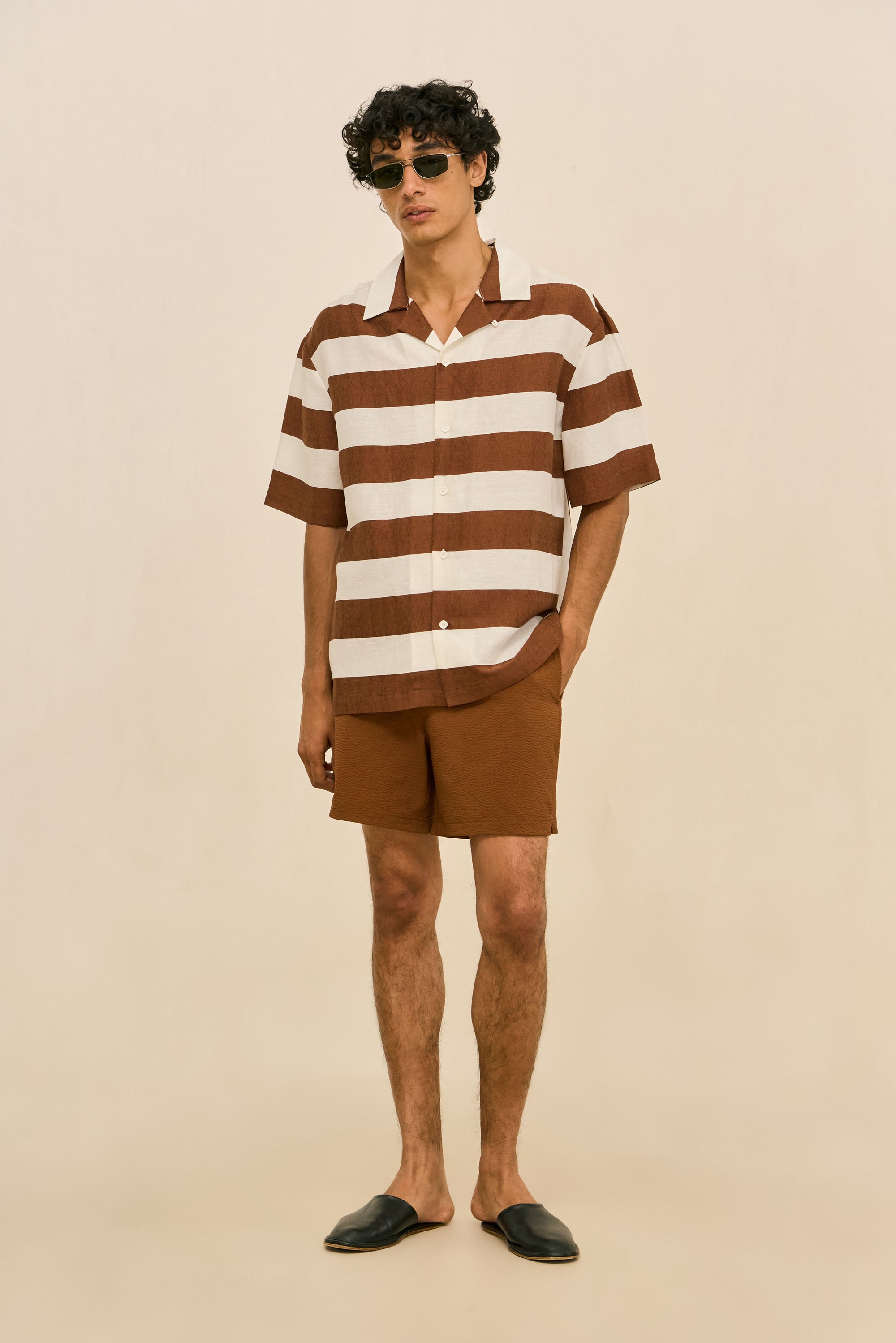 LEONARDO SHIRT - LARGE SADDLE STRIPE