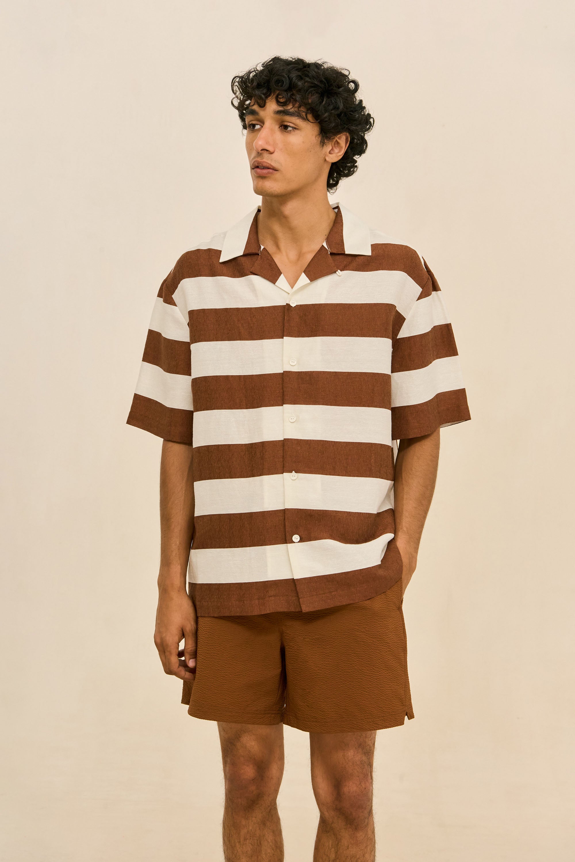 LEONARDO SHIRT - LARGE SADDLE STRIPE