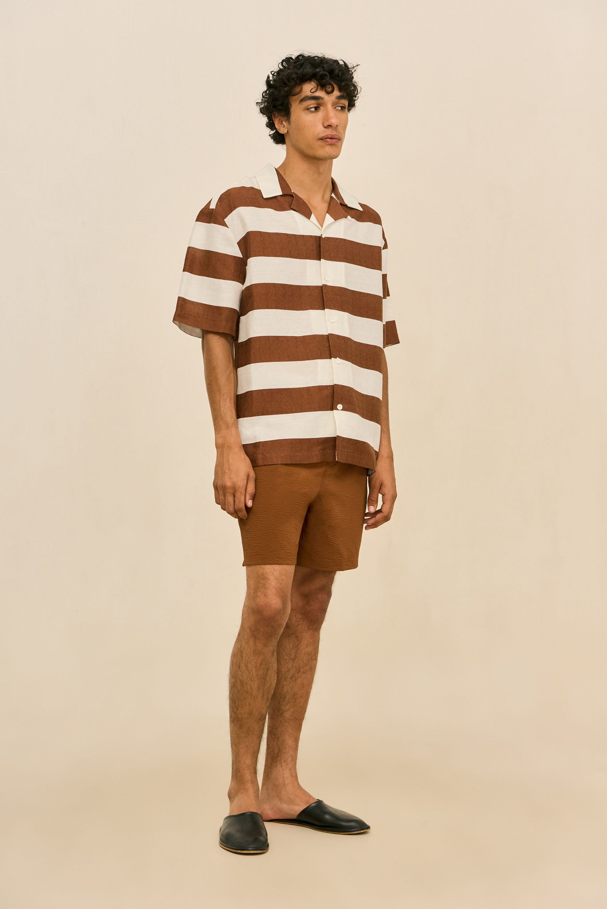 LEONARDO SHIRT - LARGE SADDLE STRIPE