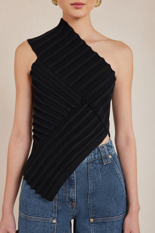 DEL KNIT TOP - BLACK