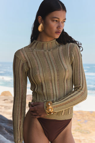 KYLA KNIT TOP - GOLD