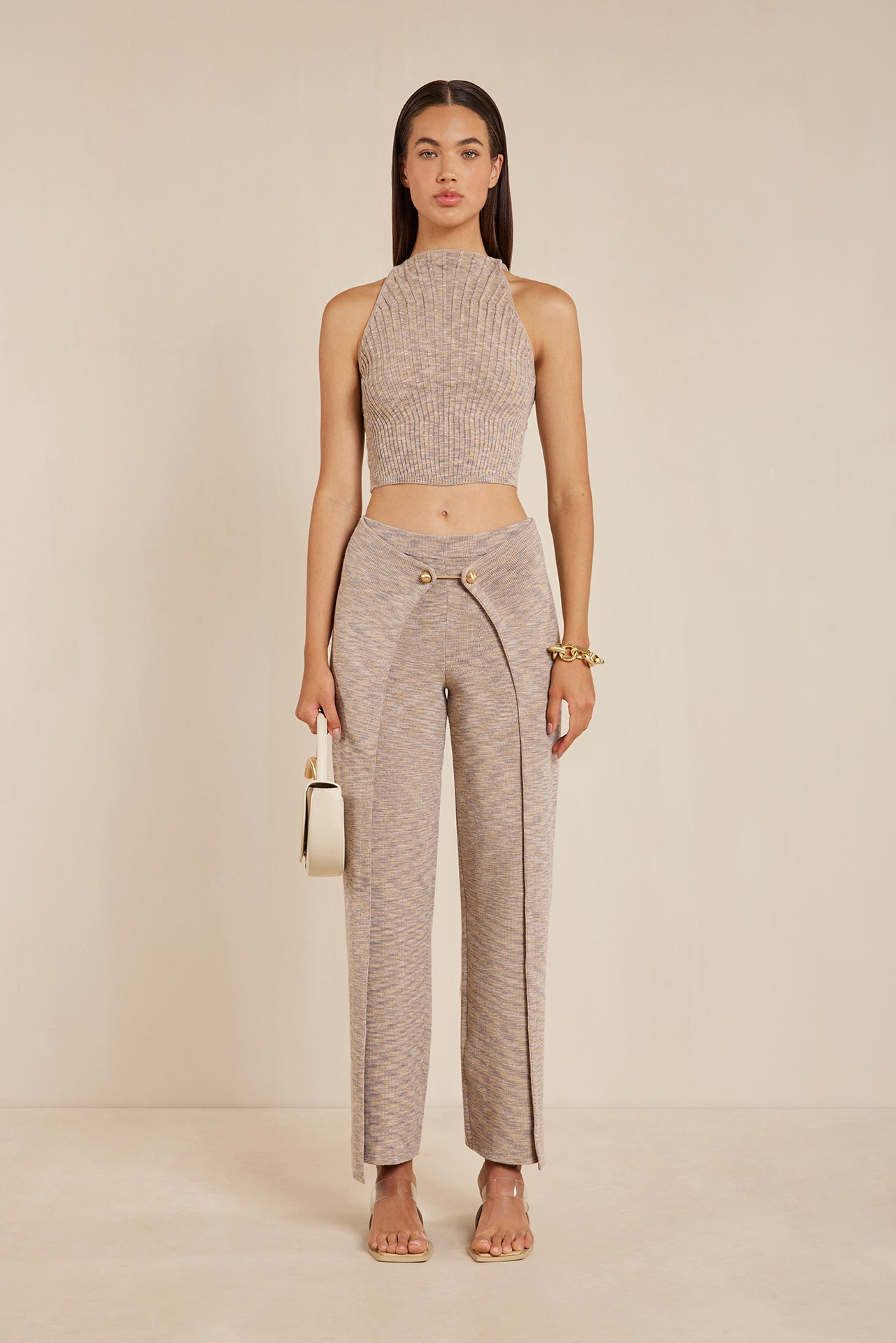 AMANDINE KNIT PANT - CANYON TAN