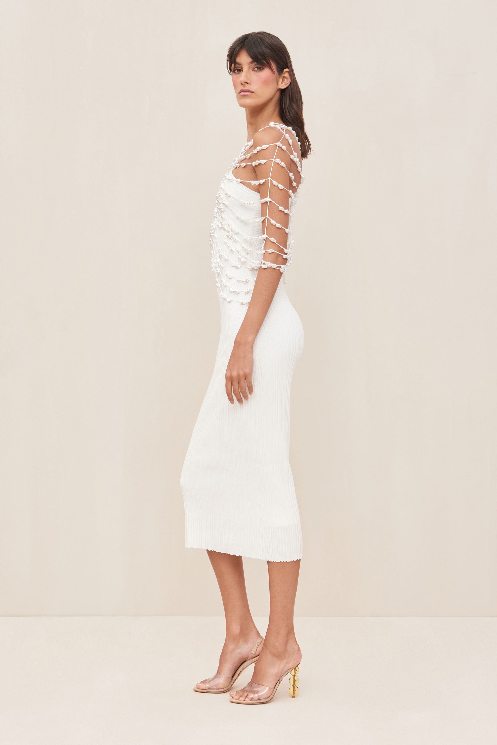 CECELIA KNIT DRESS - OFF WHITE