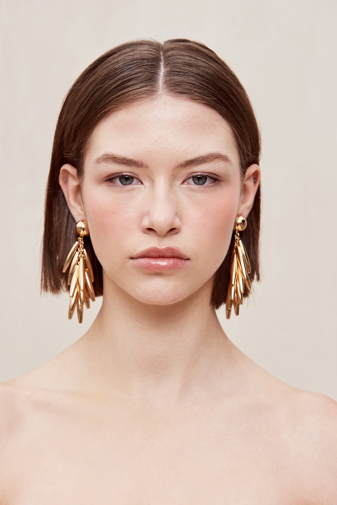 SUNELLA EARRING - SHINY BRASS