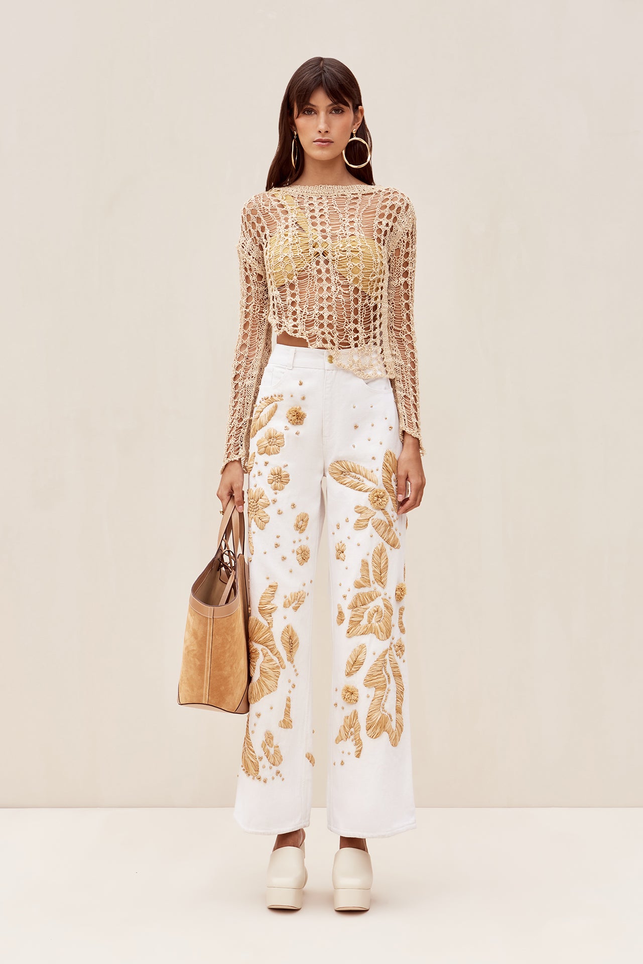 GILL CROCHET COVERUP - CHAMPAGNE