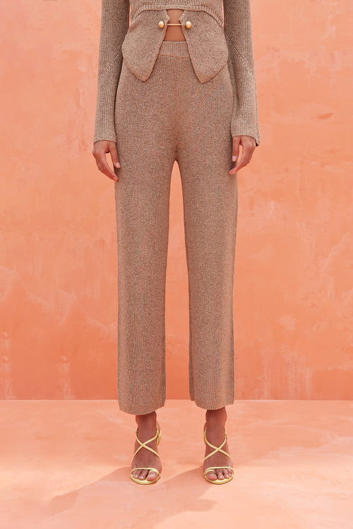 LAWENA KNIT PANT - CHAMPAGNE