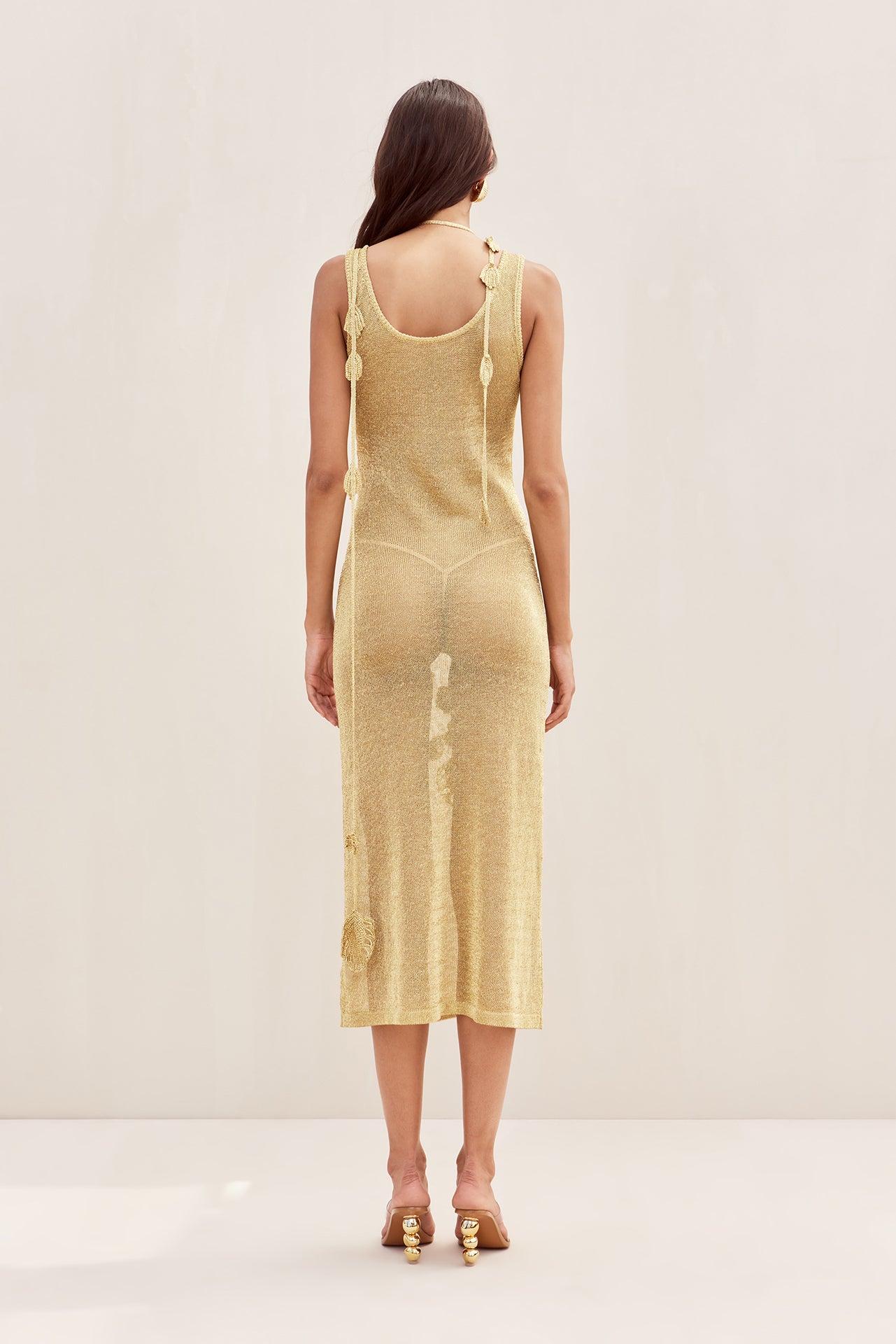 PEMMA CROCHET DRESS - GOLD