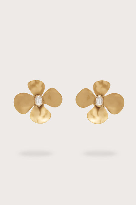 LUCKY EARRING - BRUSHED BRASS