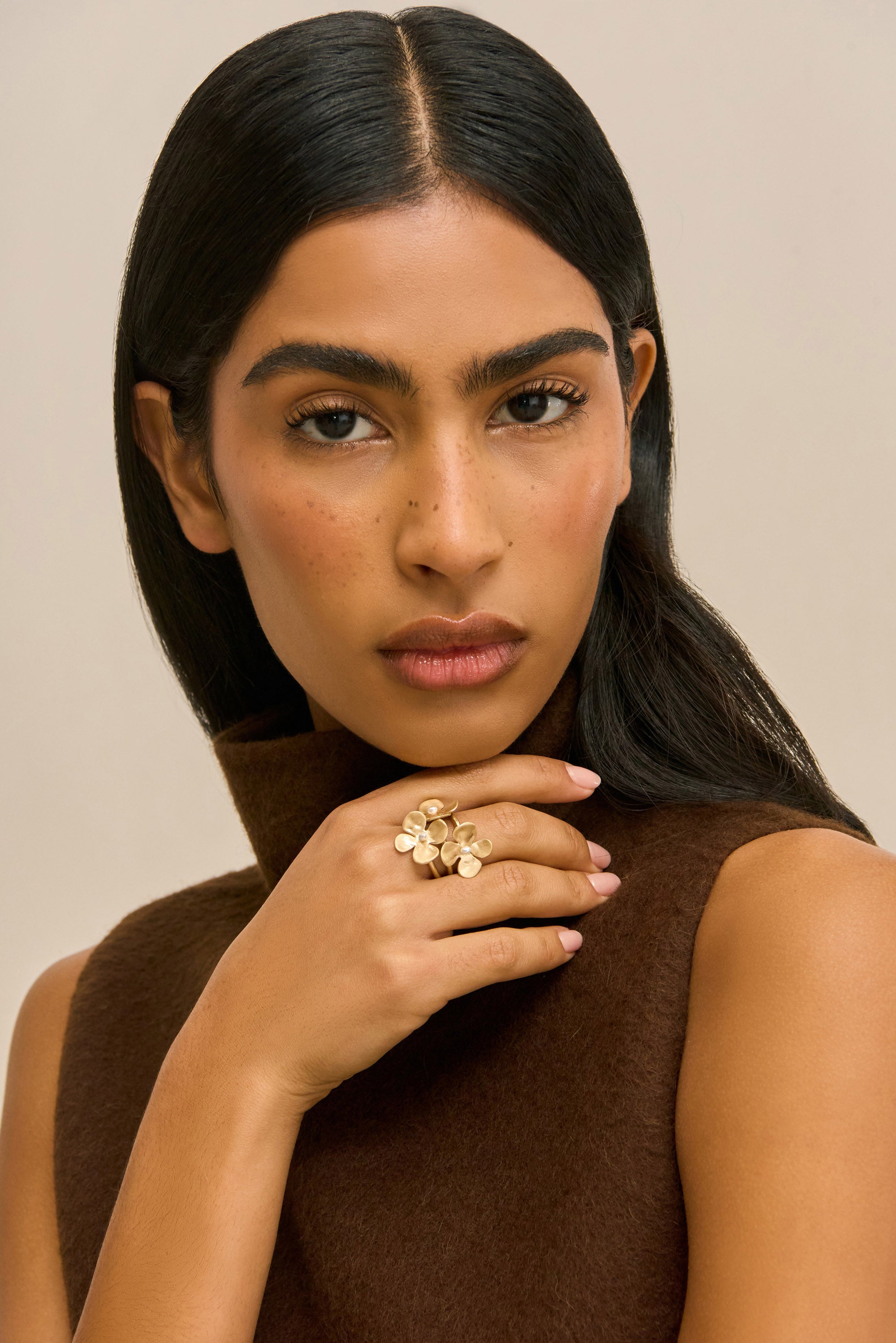 LUCKY MINI RING SET - BRUSHED BRASS