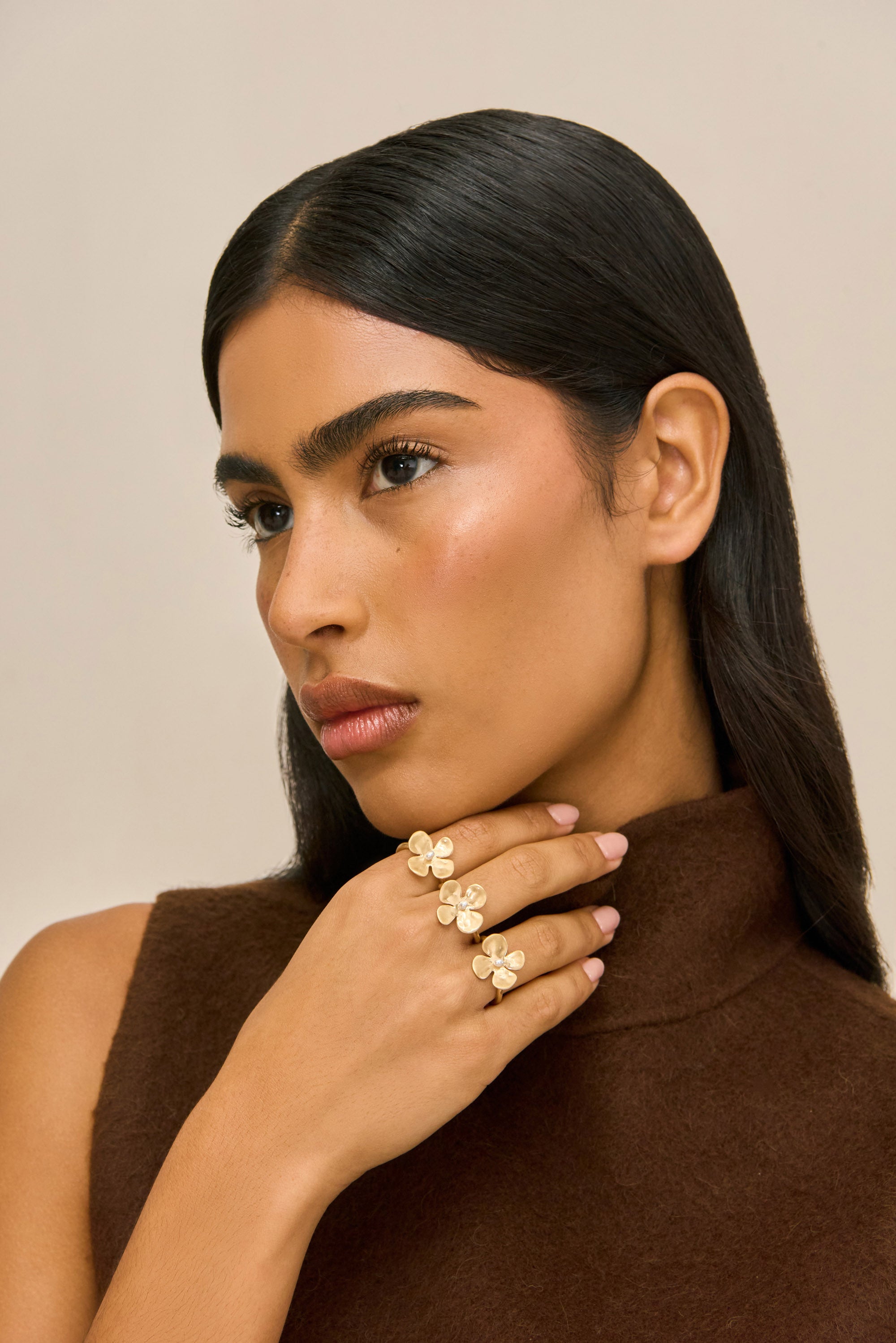 LUCKY MINI RING SET - BRUSHED BRASS