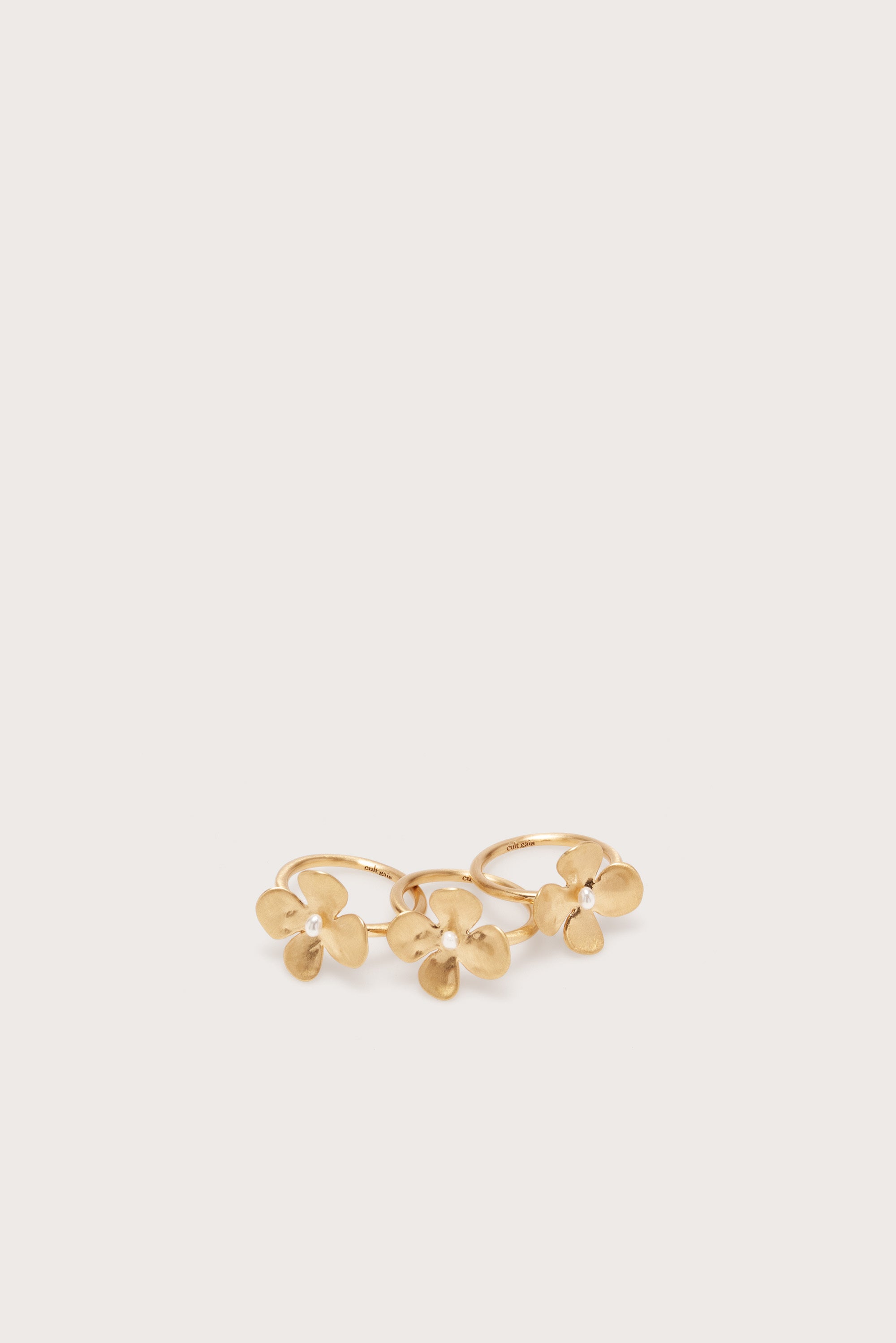LUCKY MINI RING SET - BRUSHED BRASS
