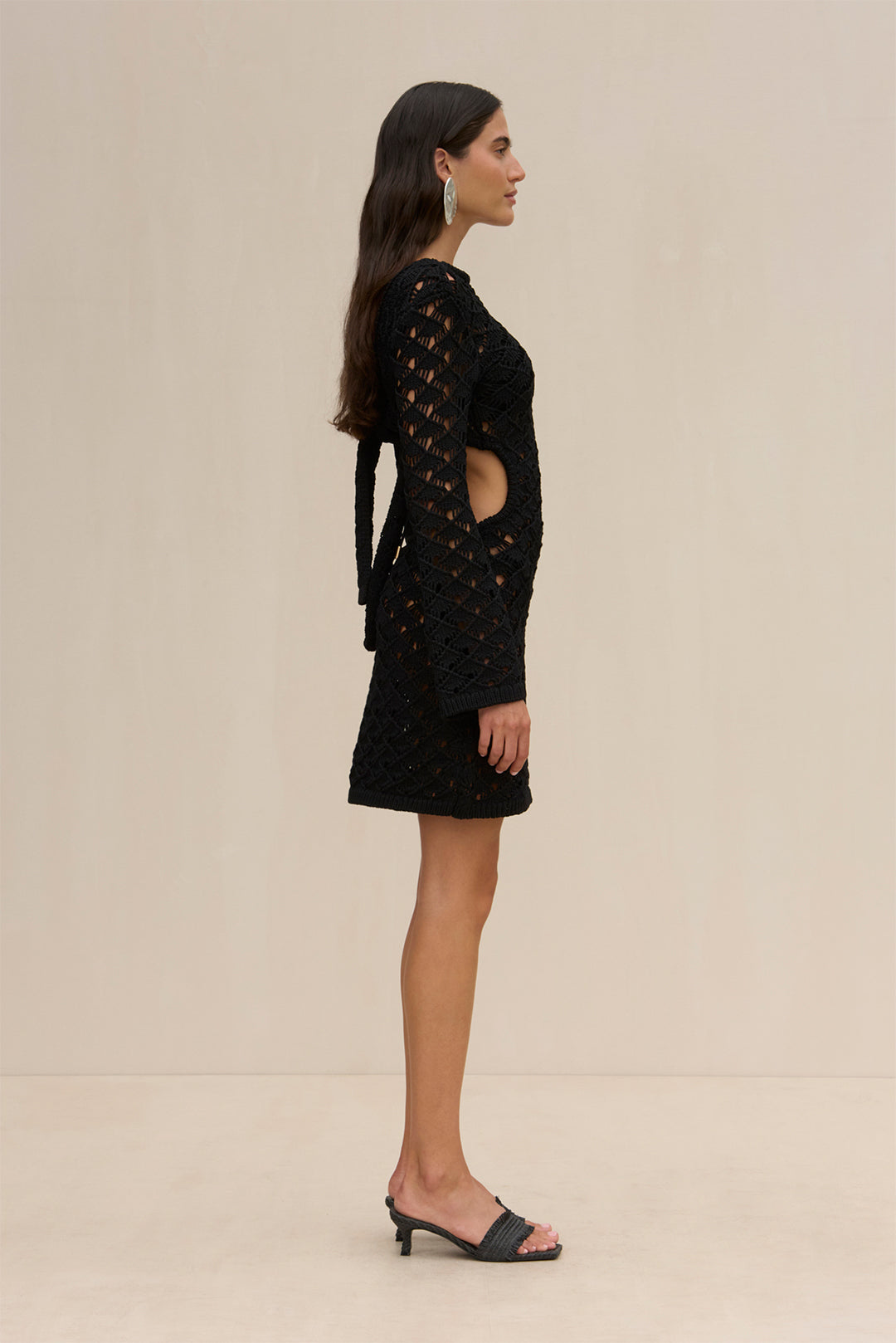 LIAM KNIT COVERUP DRESS - BLACK