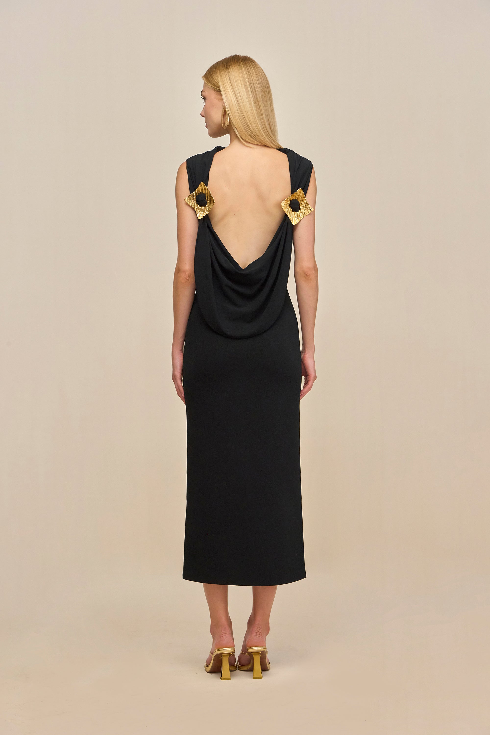 cult gaia black and gold dress Cult Gaia Abril Gown by Cult Gaia