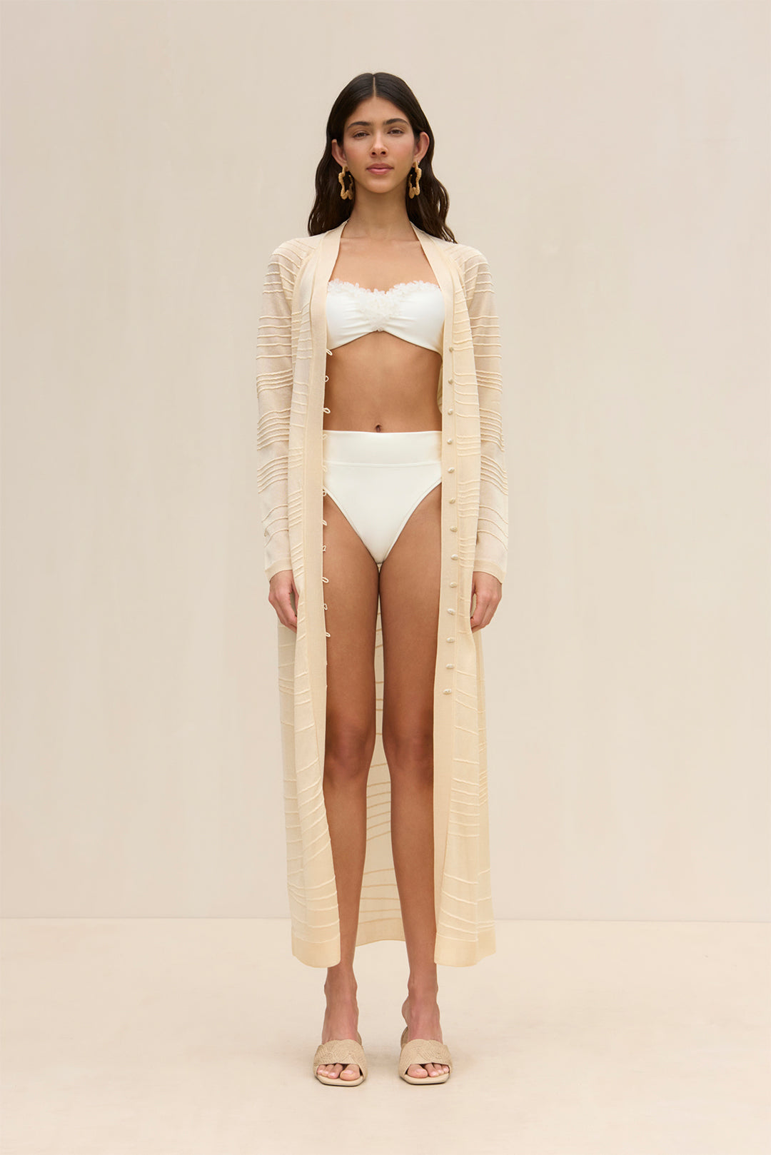 MARLON KNIT CARDIGAN - BEACH