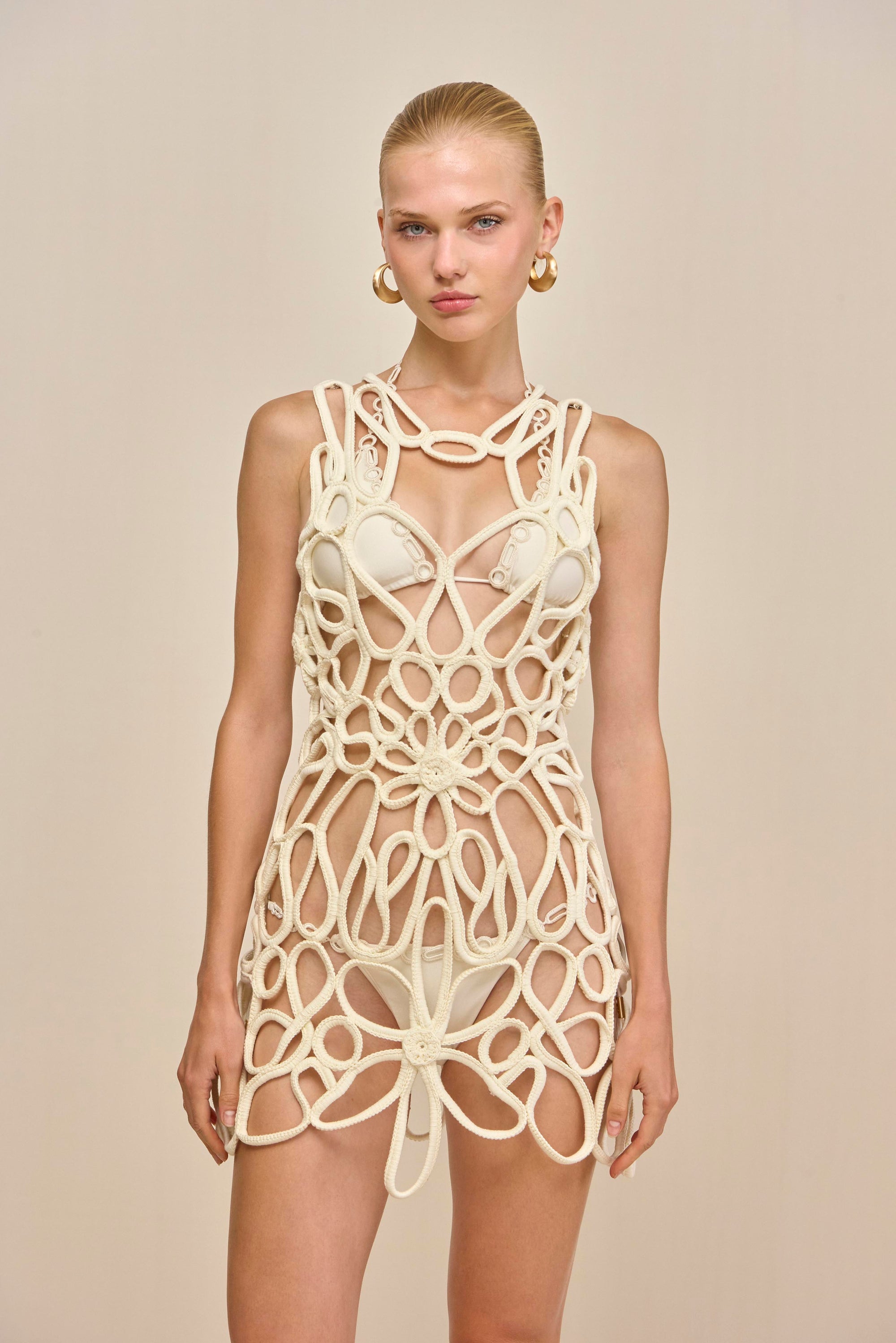 DANICA CROCHET DRESS - OFF WHITE CULT GAIA DANICA CROCHET DRESS - OFF WHITE CULT GAIA