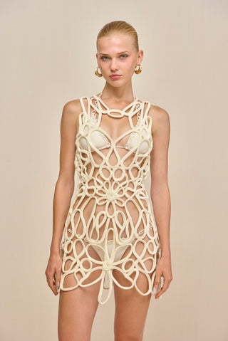 DANICA CROCHET DRESS - OFF WHITE