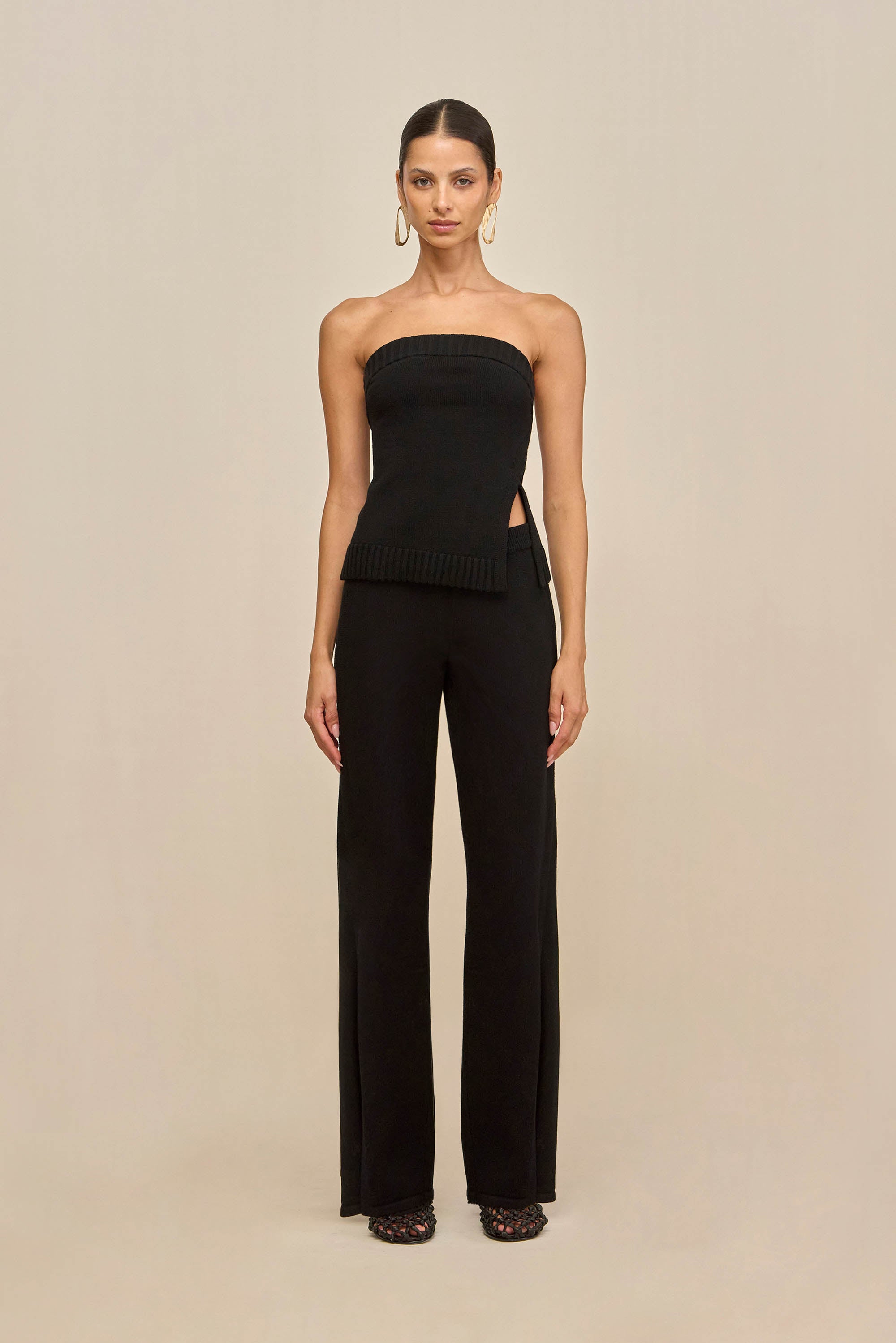 LOU KNIT TOP - BLACK