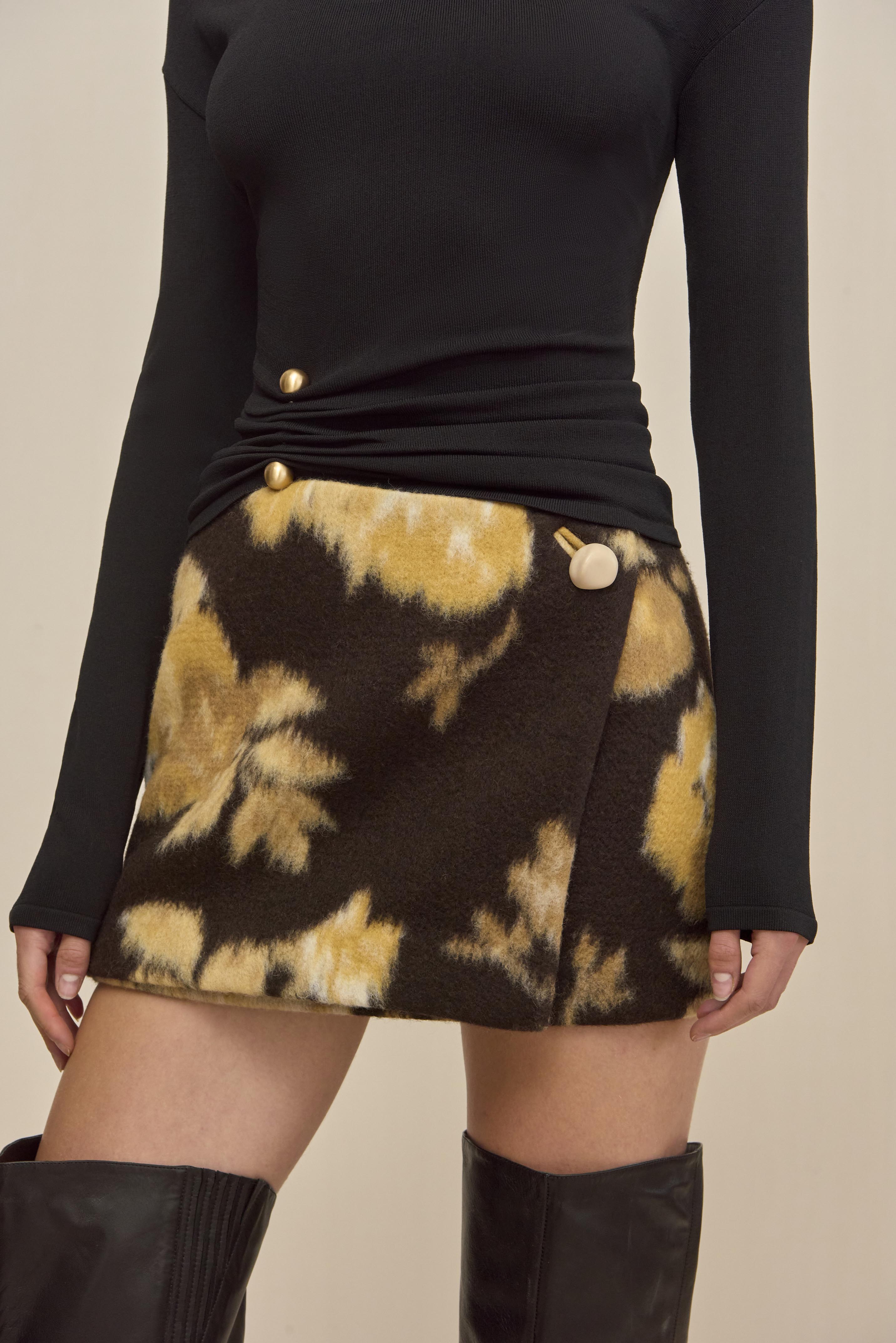 CORNELIA SKIRT - WHEAT MULTI