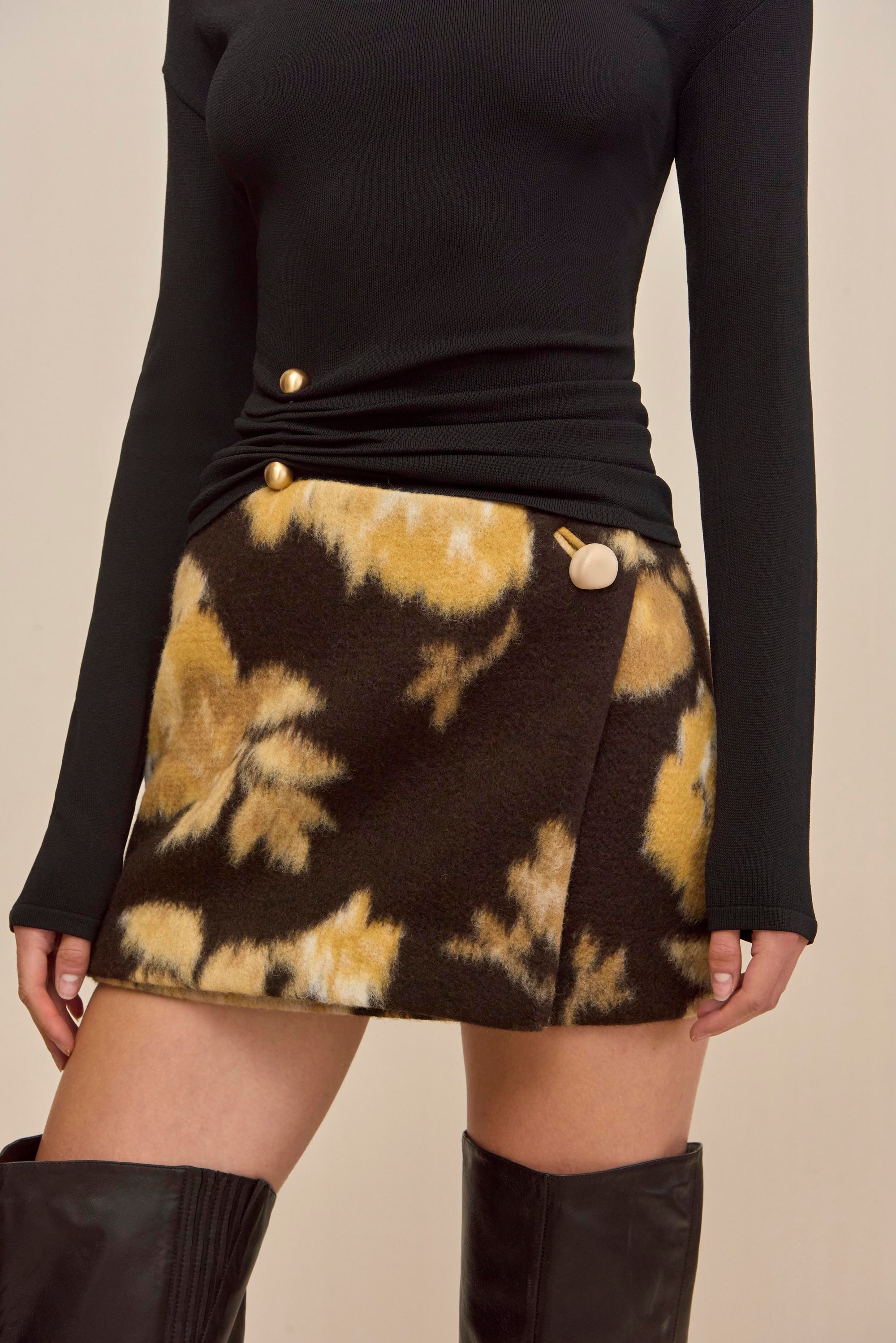 CORNELIA SKIRT - WHEAT MULTI
