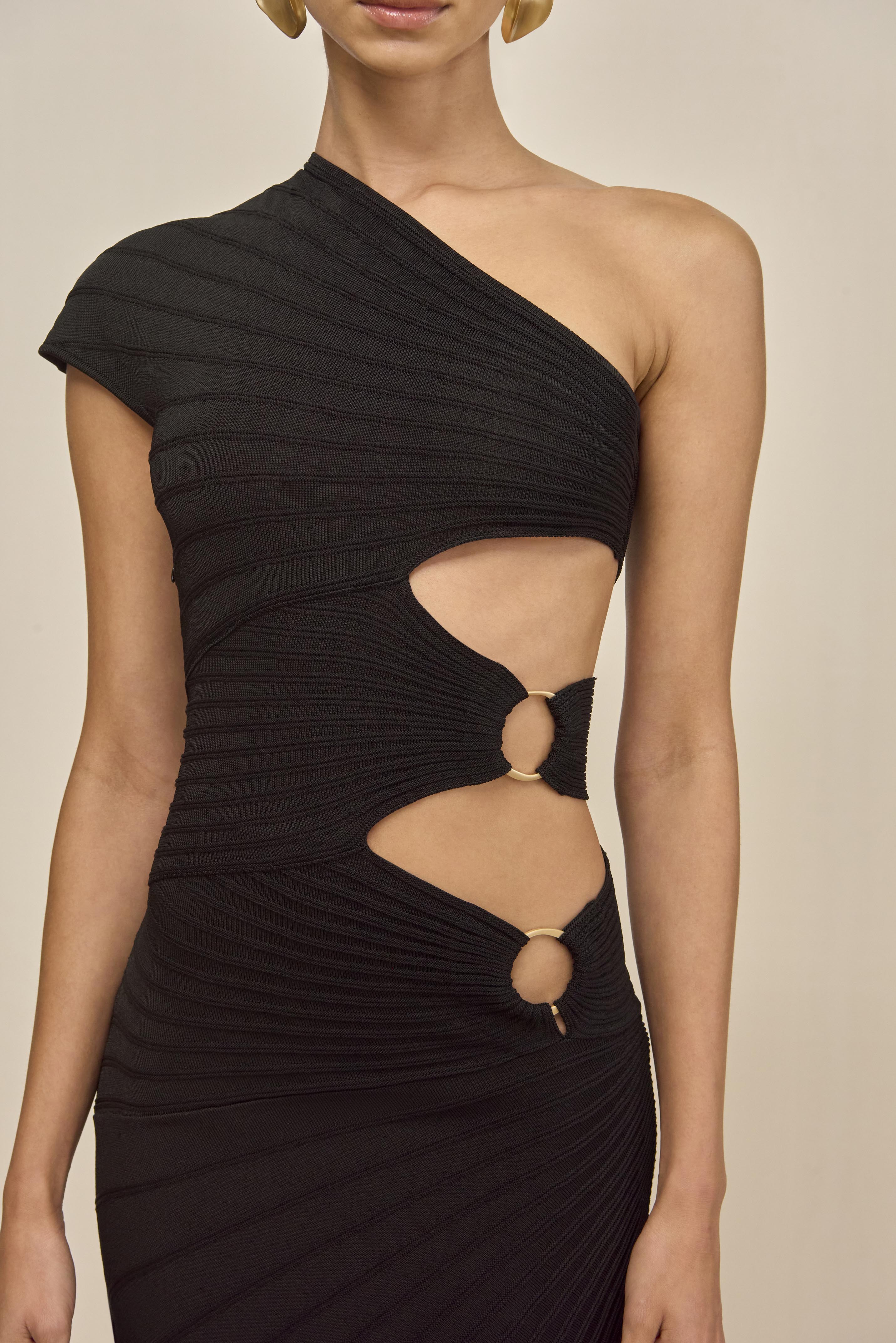 LURENZ KNIT DRESS - BLACK CULT GAIA LURENZ KNIT DRESS - BLACK CULT GAIA
