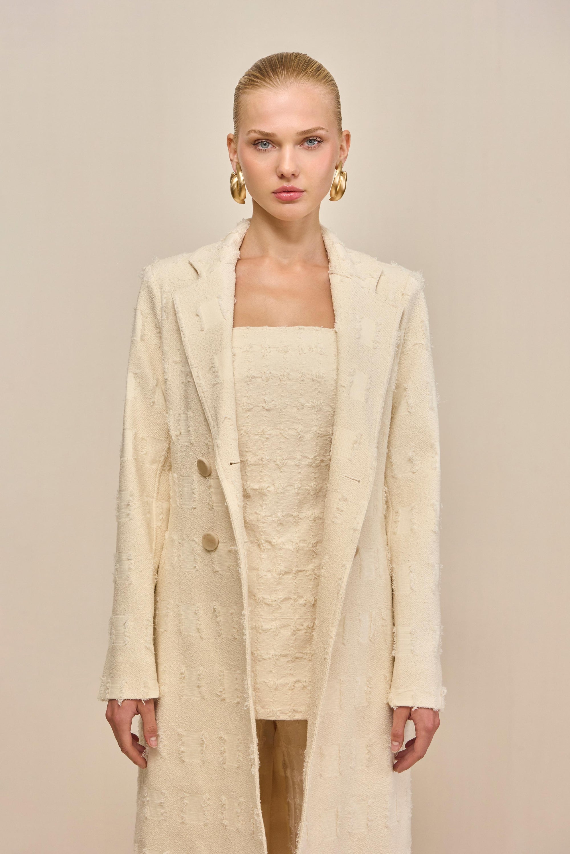 DILAN COAT - OFF WHITE MULTI