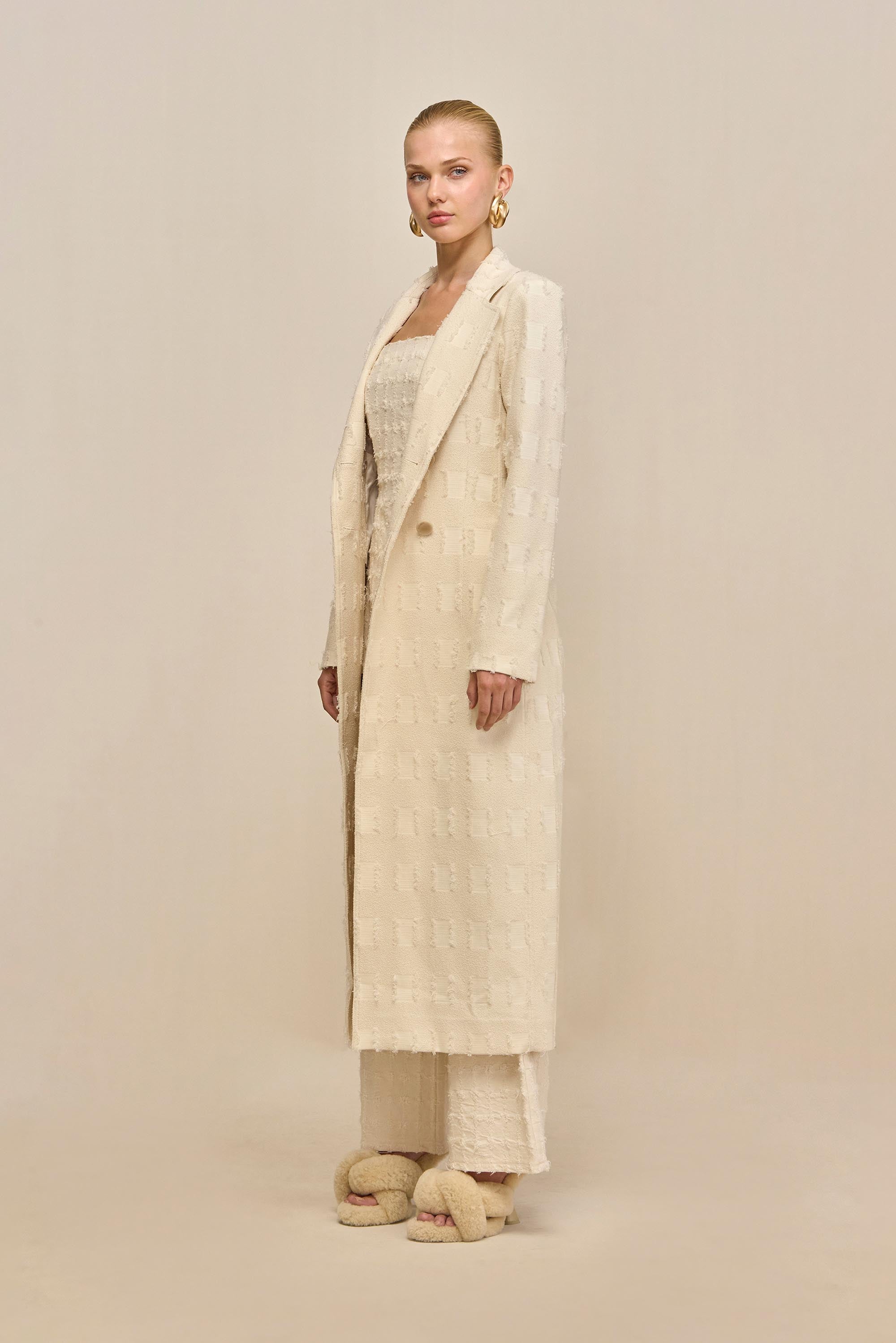 DILAN COAT - OFF WHITE MULTI
