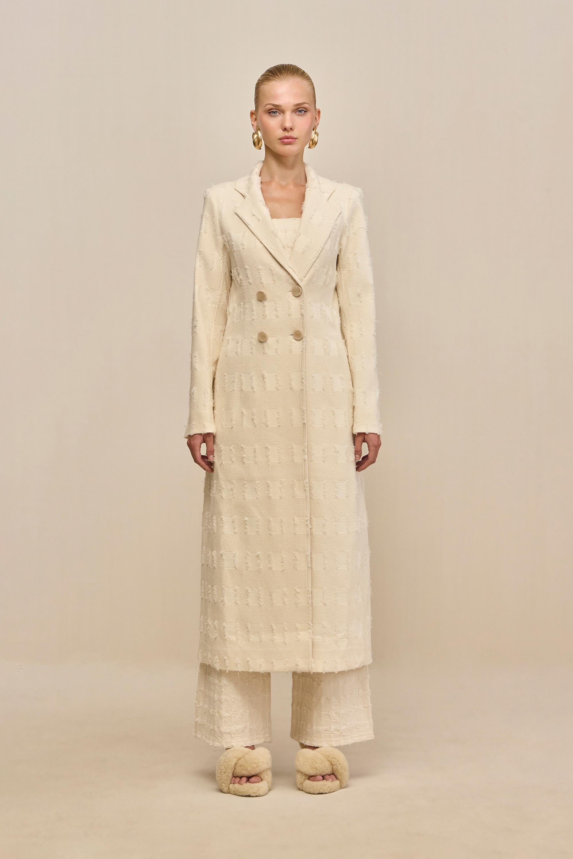DILAN COAT - OFF WHITE MULTI