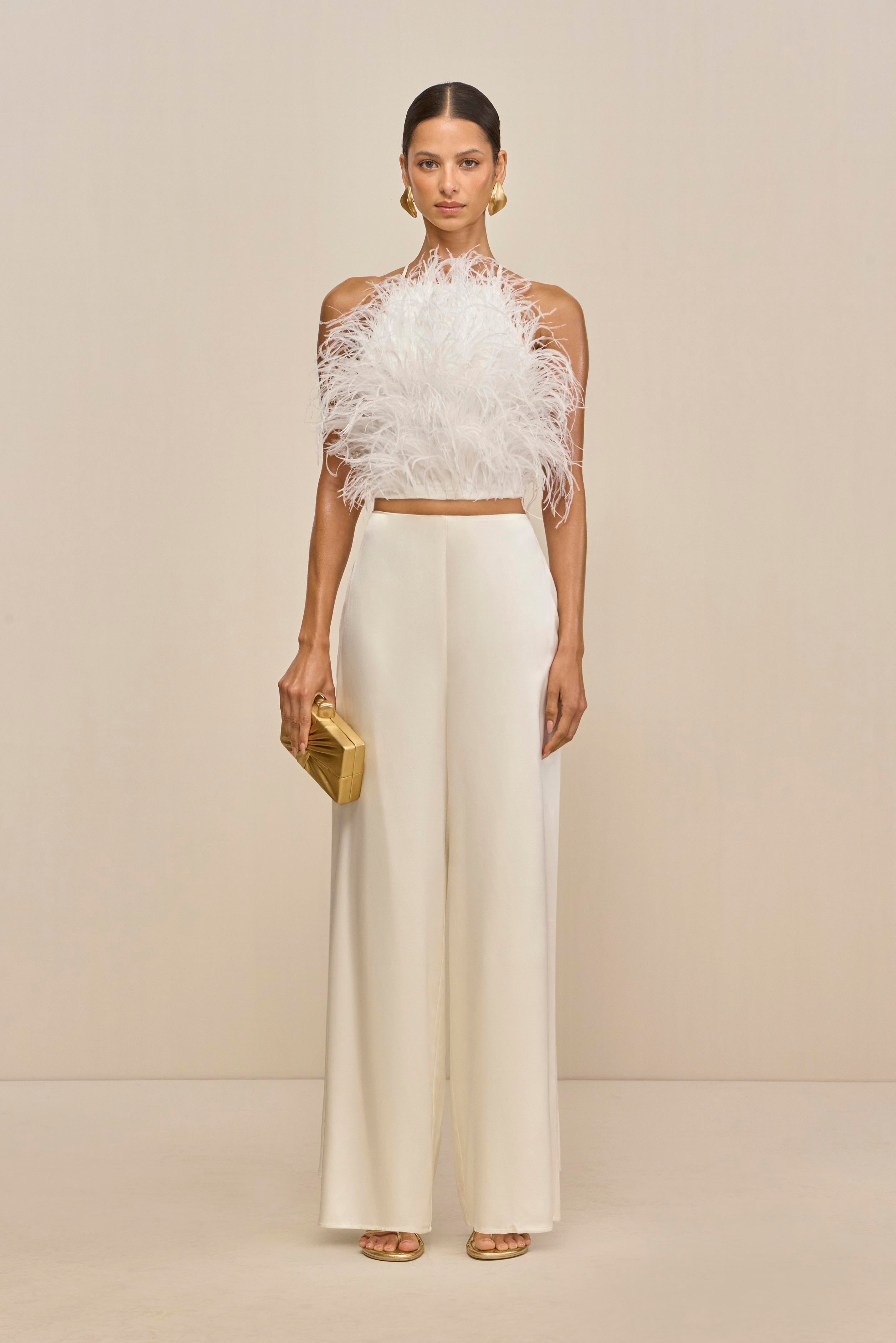 JOEY FEATHER TOP - OFF WHITE