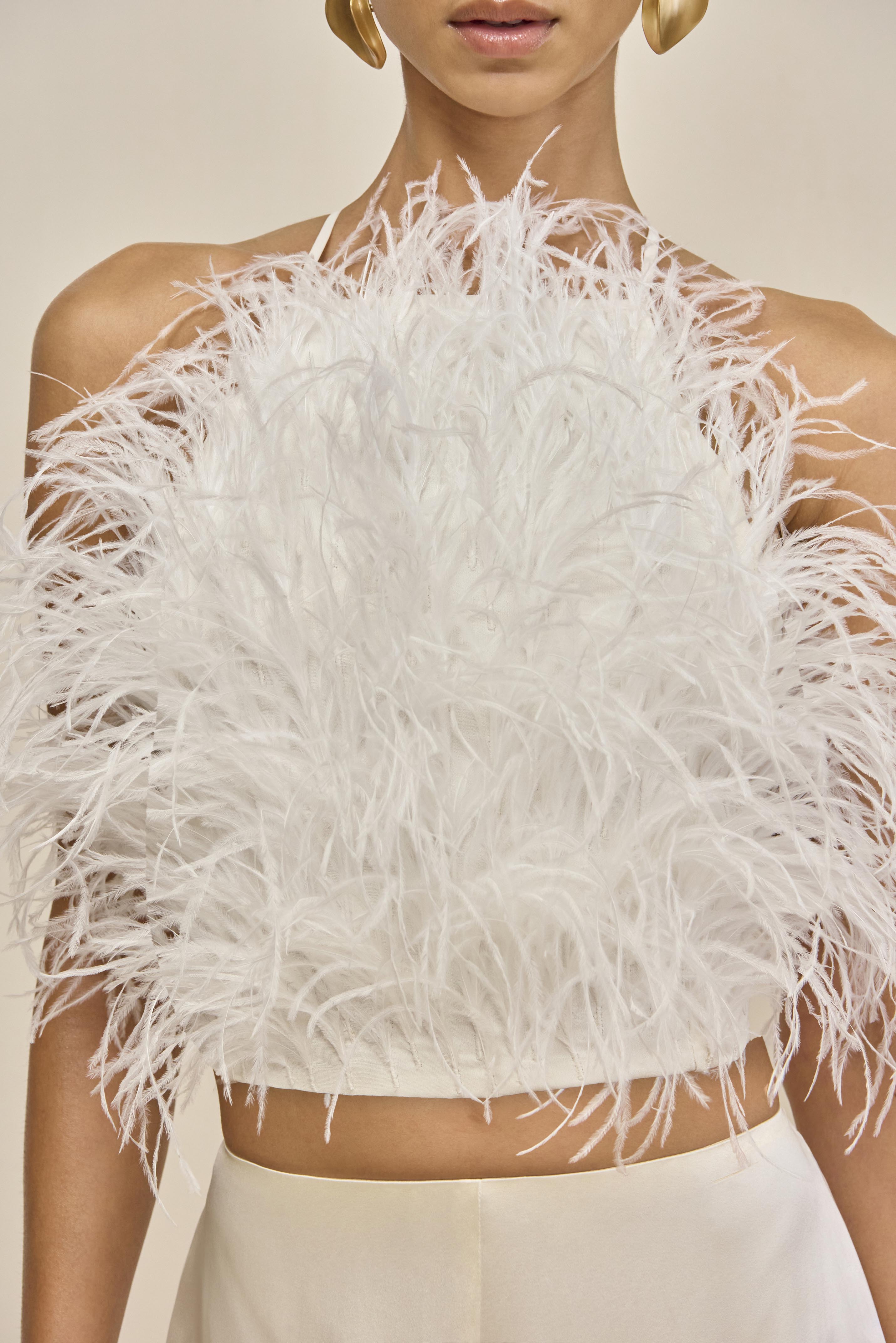 JOEY FEATHER TOP - OFF WHITE