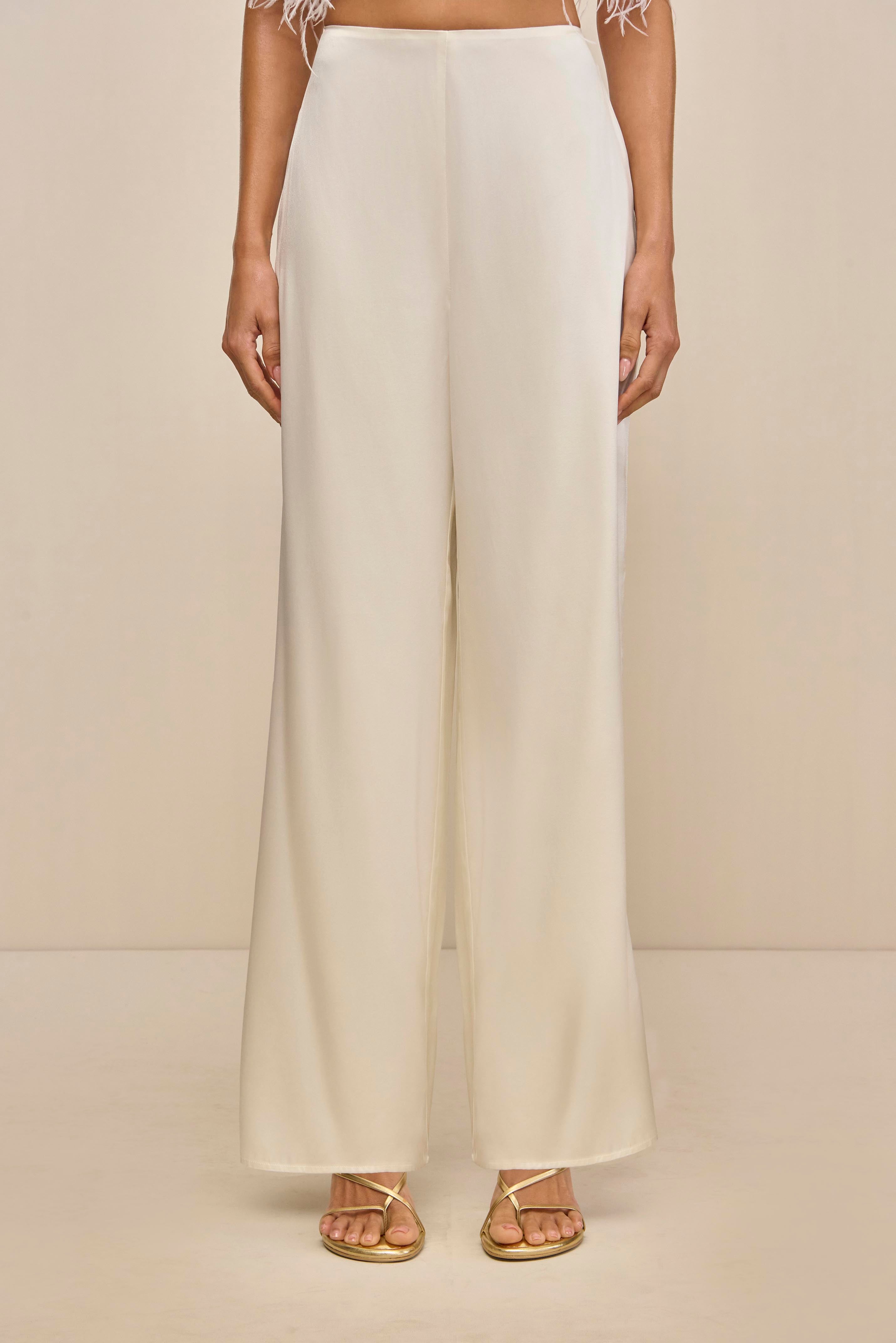 KORA PANT - OFF WHITE SILK