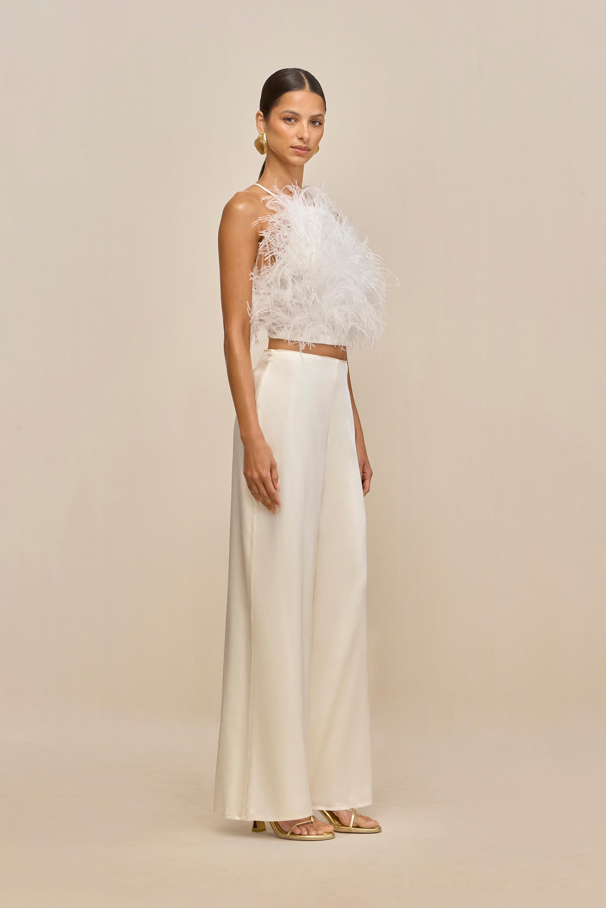 KORA PANT - OFF WHITE SILK