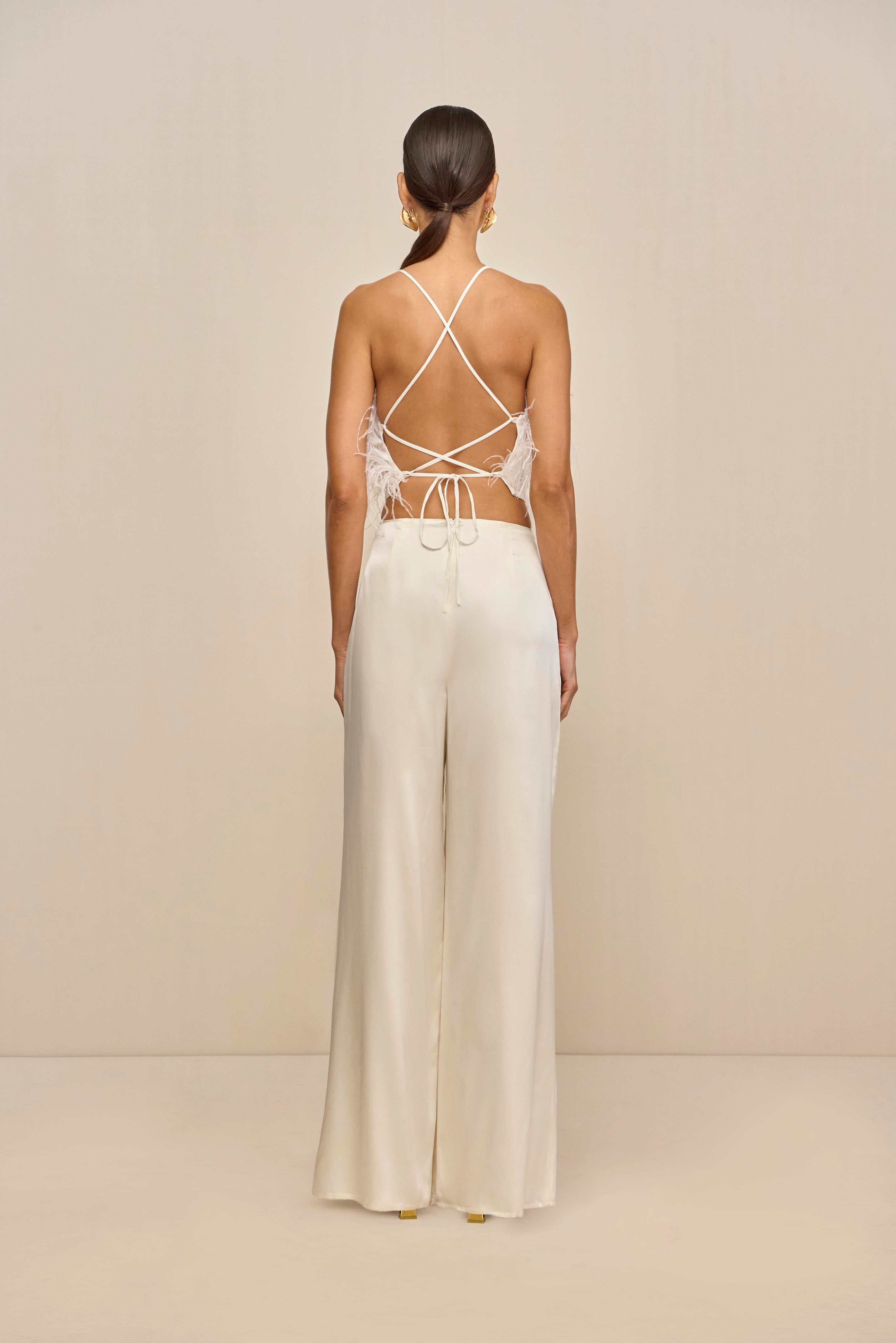 KORA PANT - OFF WHITE SILK