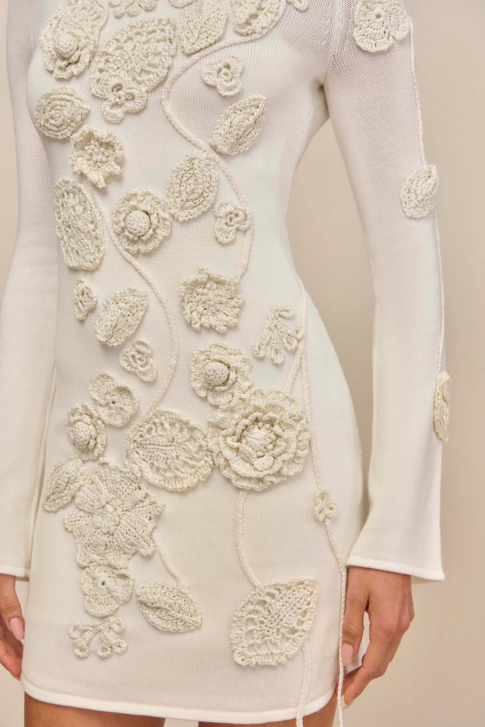 KAELA KNIT DRESS - OFF WHITE CULT GAIA KAELA KNIT DRESS - OFF WHITE CULT GAIA