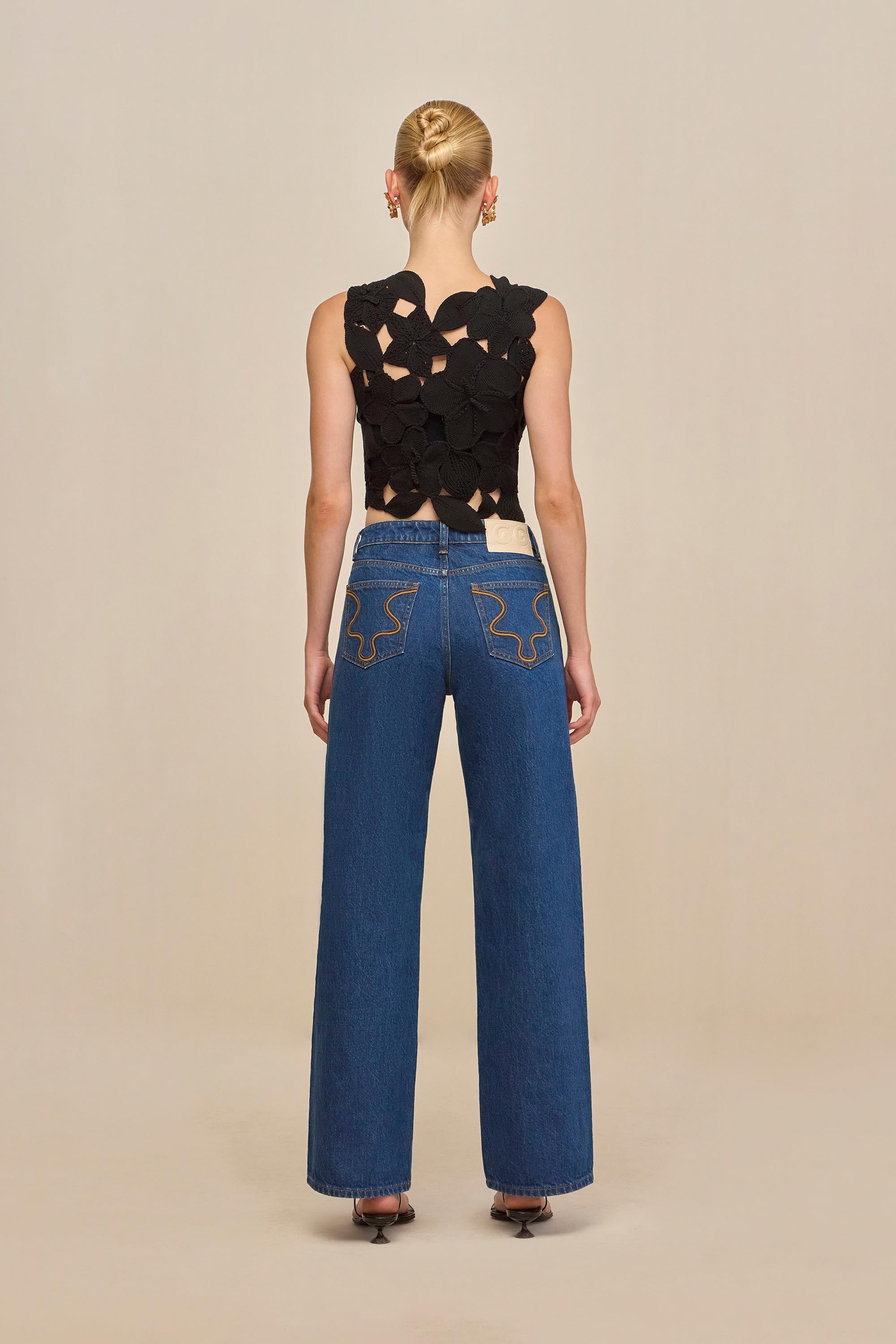 HARRINGTON CROCHET TOP - BLACK