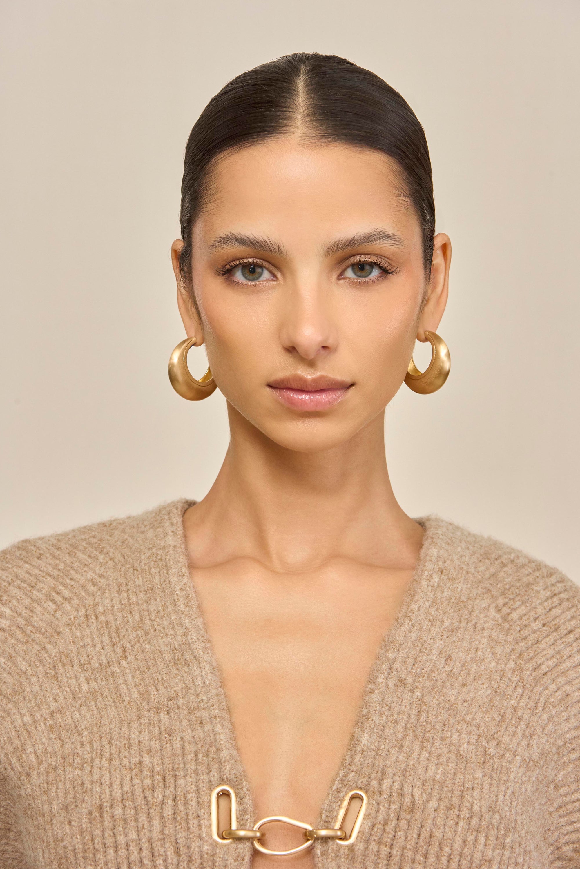 MONA EARRING - BRUSHED BRASS