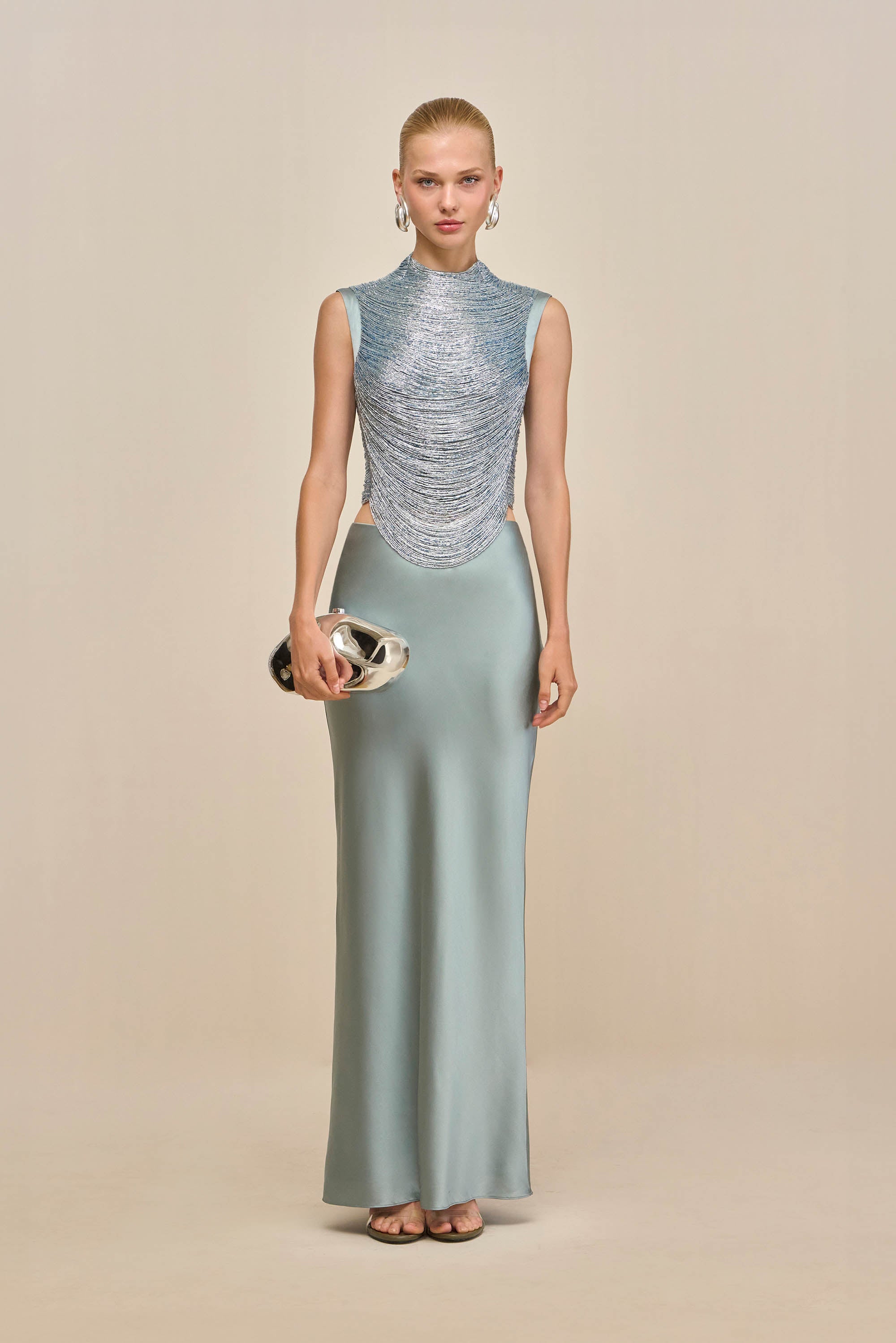 TARAJI SLEEVELESS TOP - CELADON