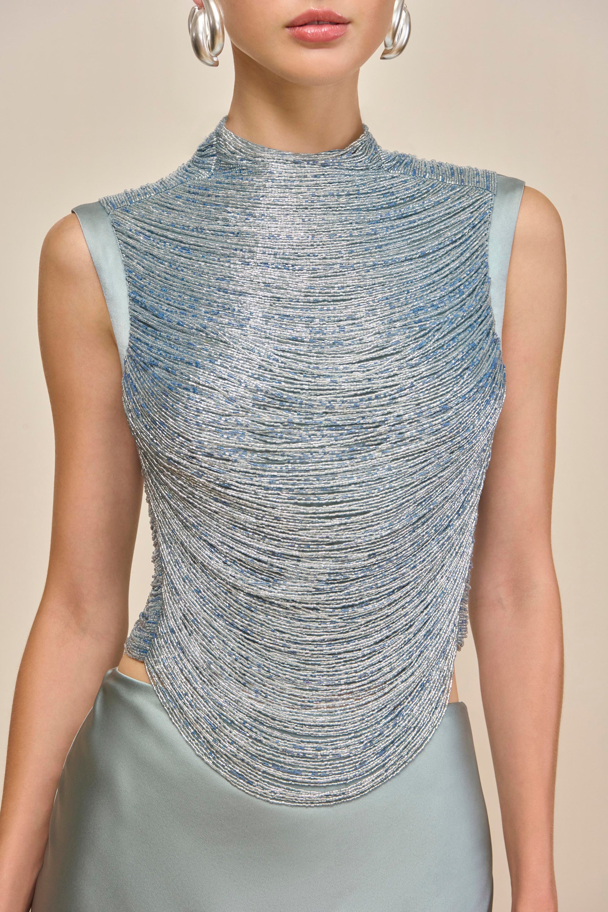 TARAJI SLEEVELESS TOP - CELADON
