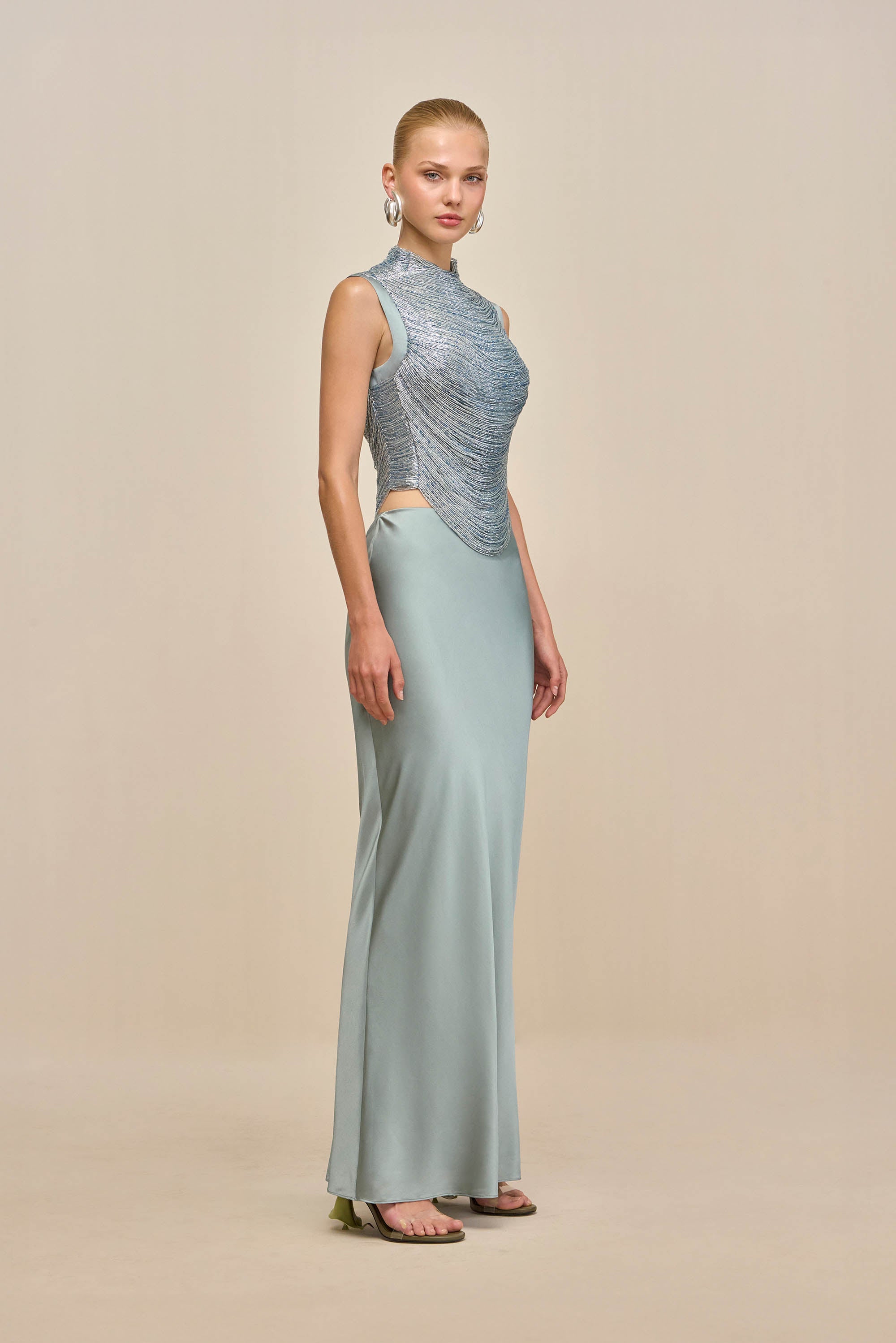 TARAJI SLEEVELESS TOP - CELADON