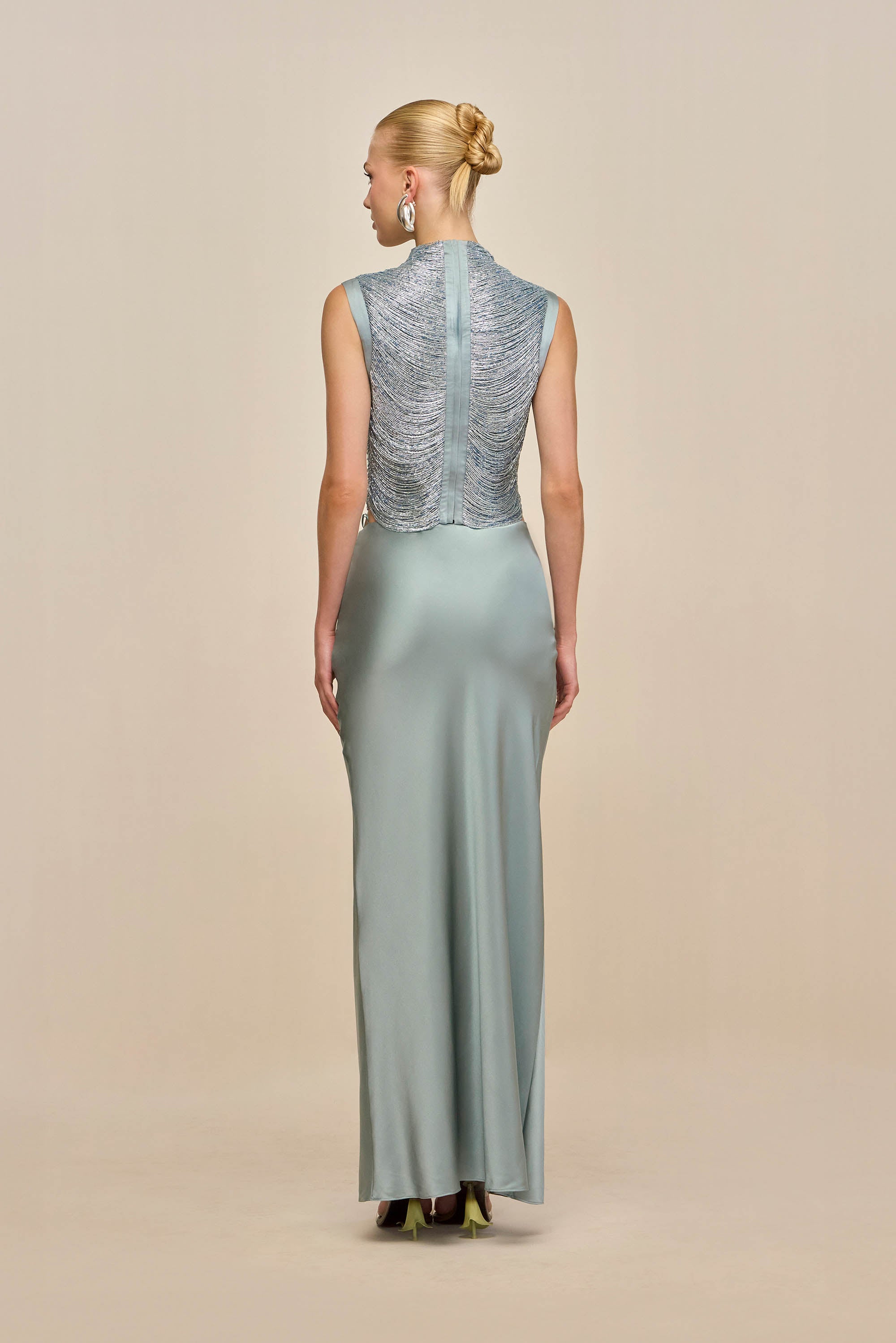 TARAJI SLEEVELESS TOP - CELADON