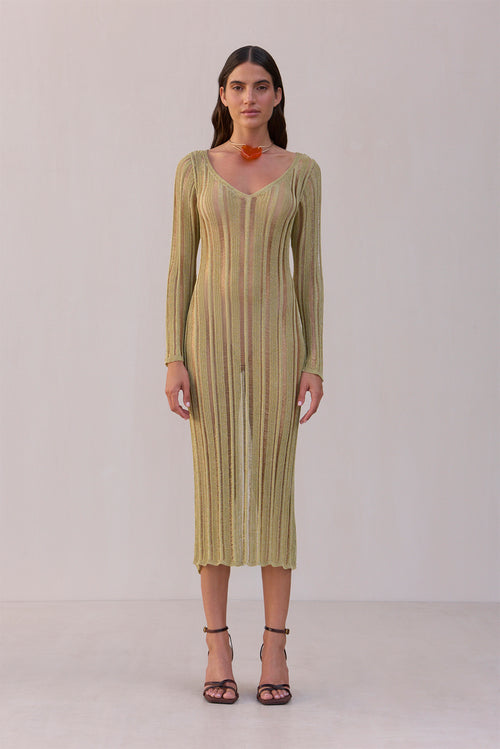 ESPEN KNIT DRESS - GOLD