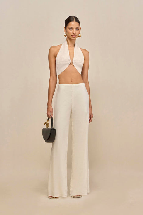 DIEM TOP - OFF WHITE LINEN