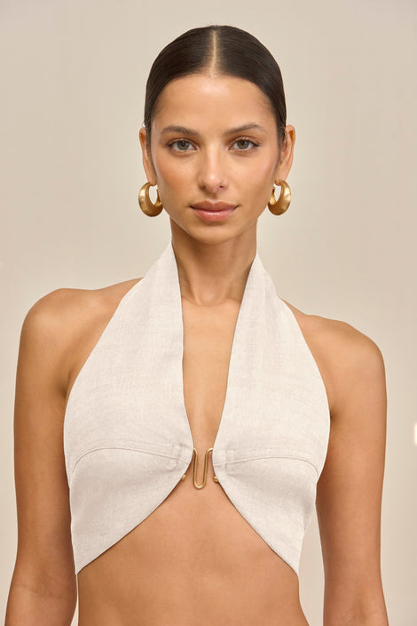 CULT GAIA WYNN PANT IN OFF WHITE LINEN