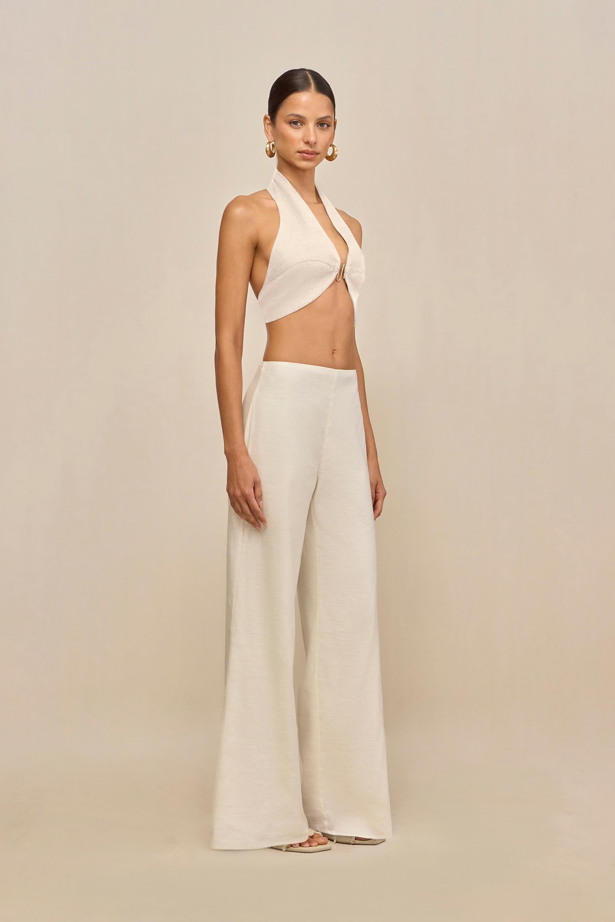 DIEM TOP - OFF WHITE LINEN