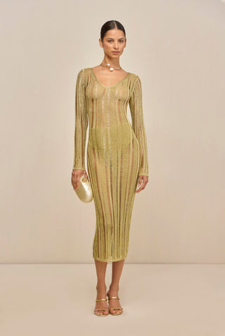ESPEN KNIT DRESS - GOLD