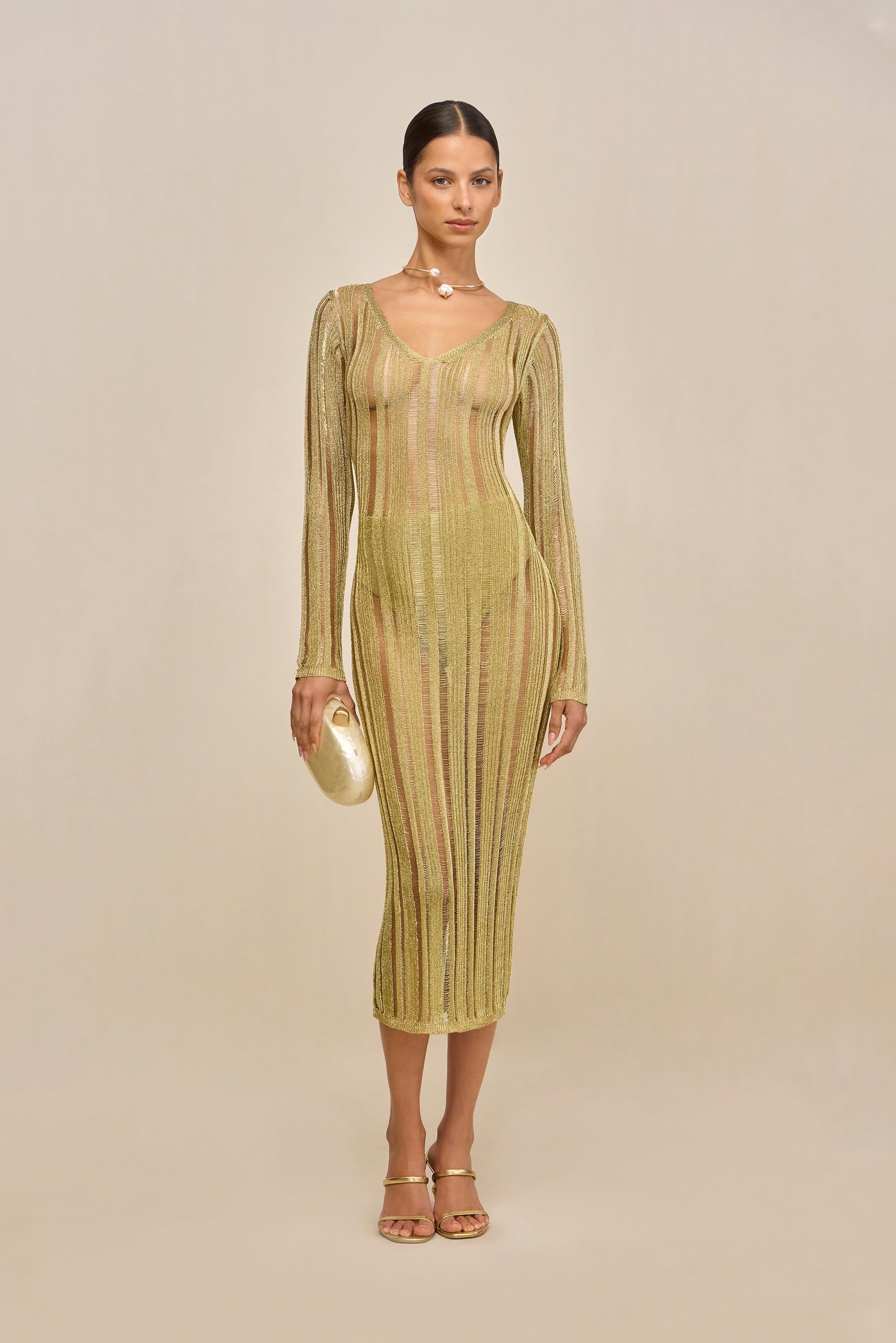 ESPEN KNIT DRESS - GOLD