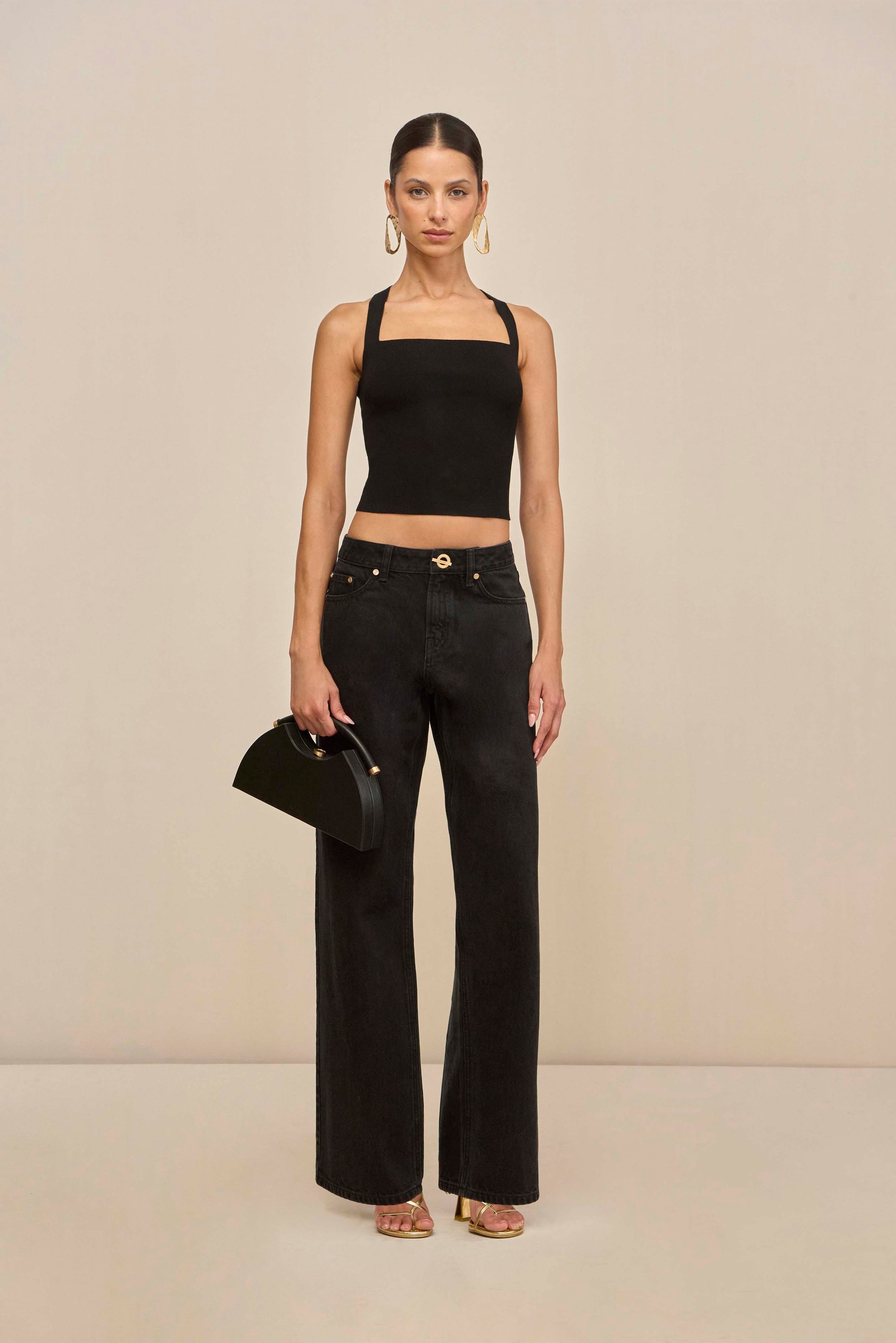CRAWFORD KNIT TOP - BLACK