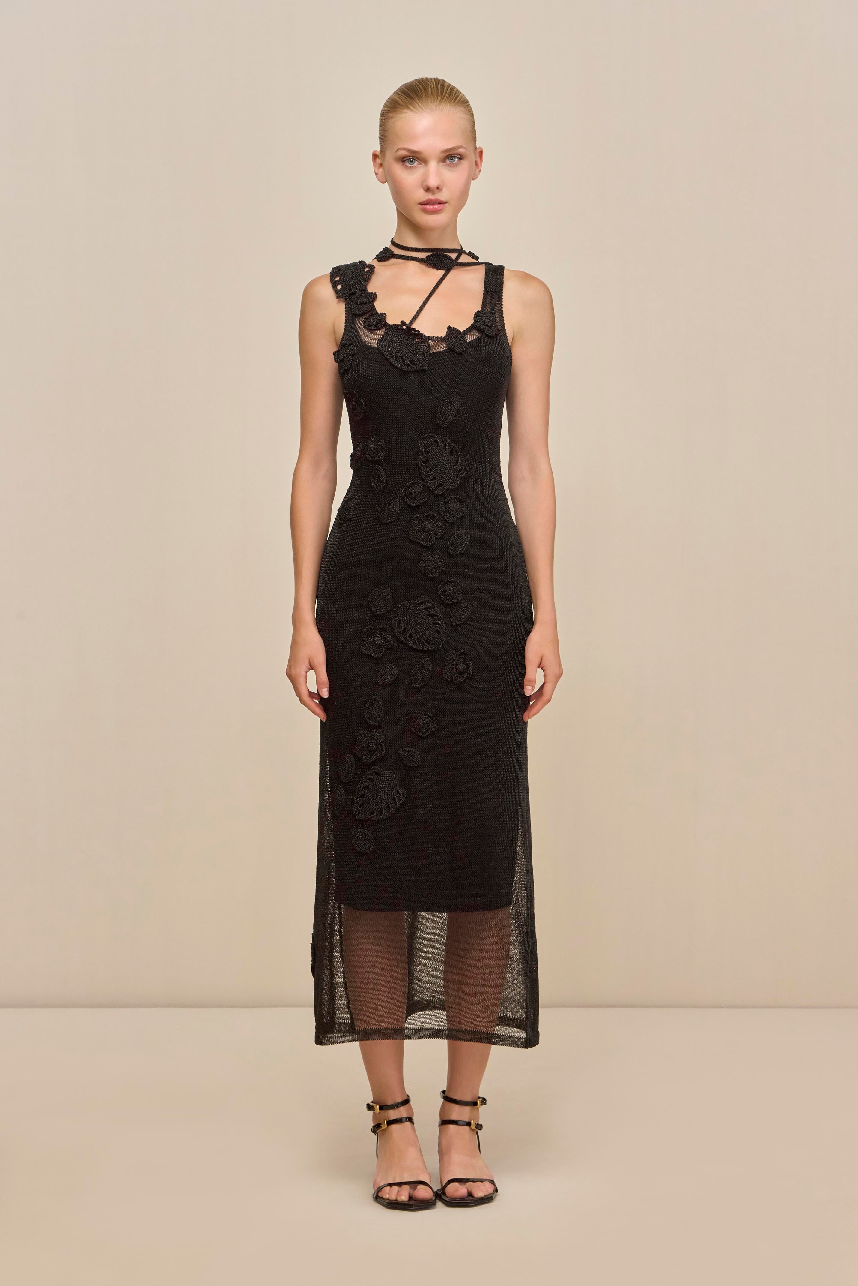 PEMMA KNIT DRESS - BLACK